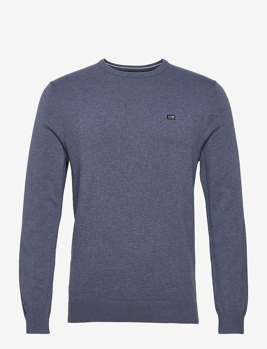 Lexington Clothing - Bradley Crew Neck Sweater 1 - blue melange - 0