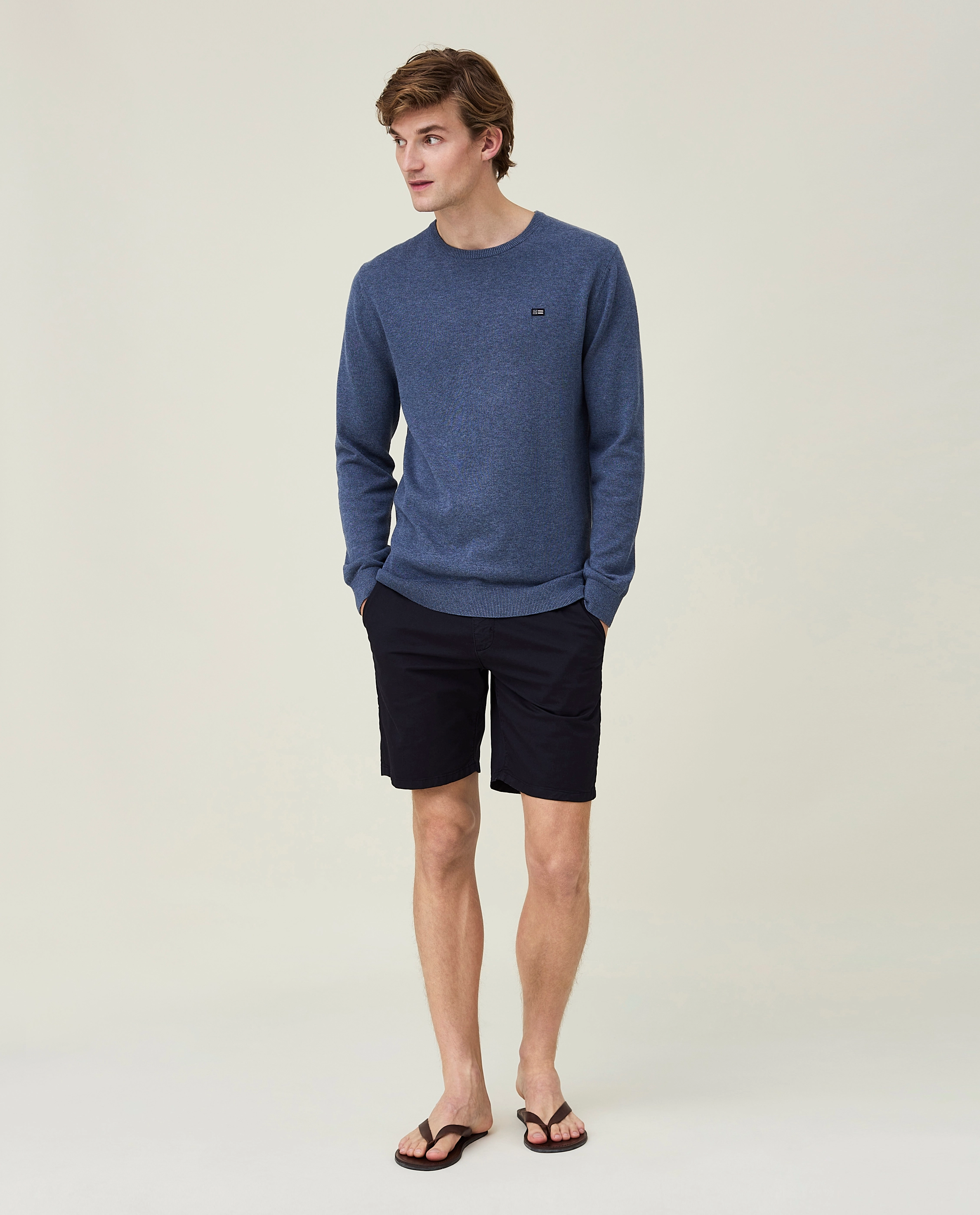 Lexington Clothing - Bradley Crew Neck Sweater 1 - blue melange - 2