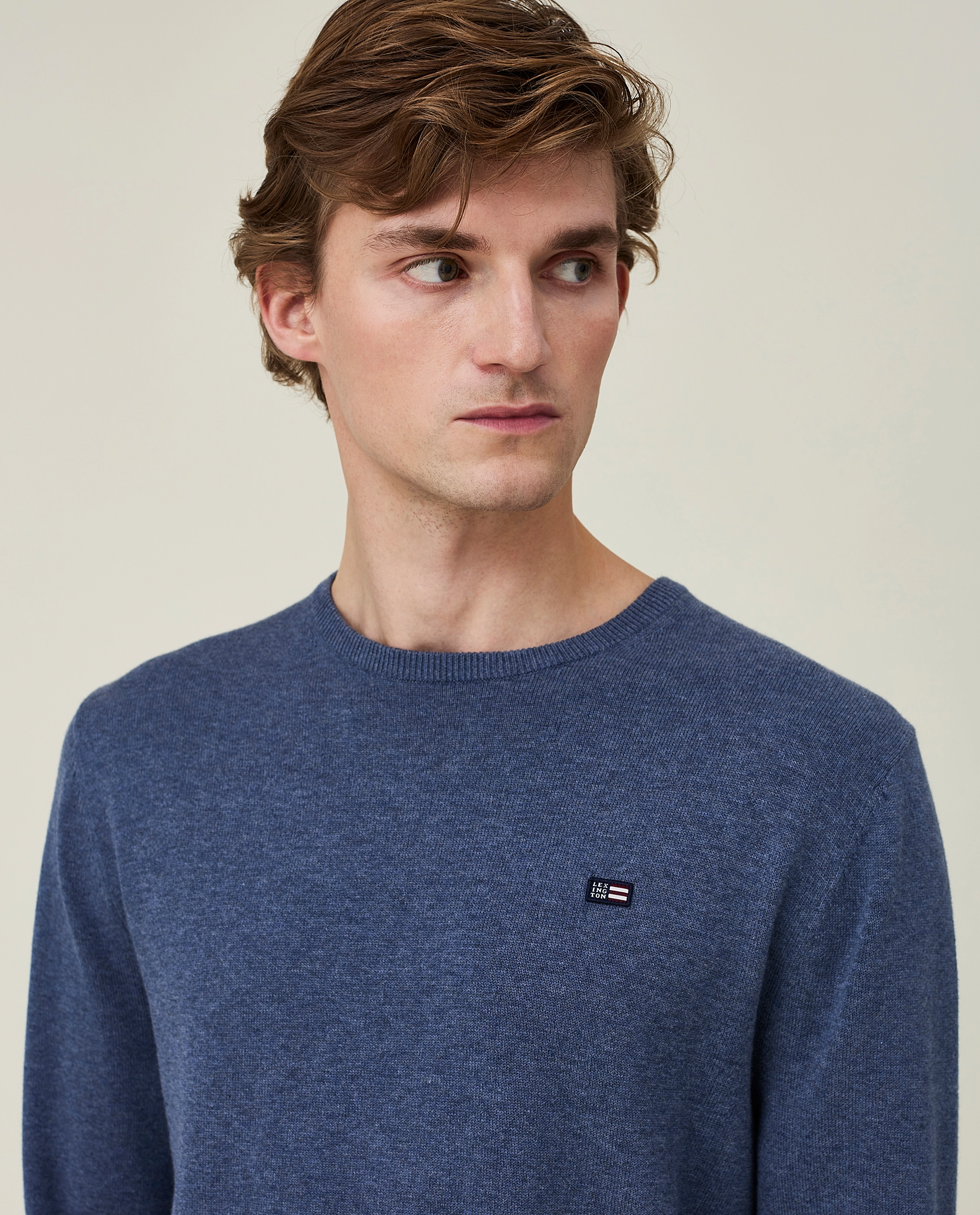 Lexington Clothing - Bradley Crew Neck Sweater 1 - blue melange - 4