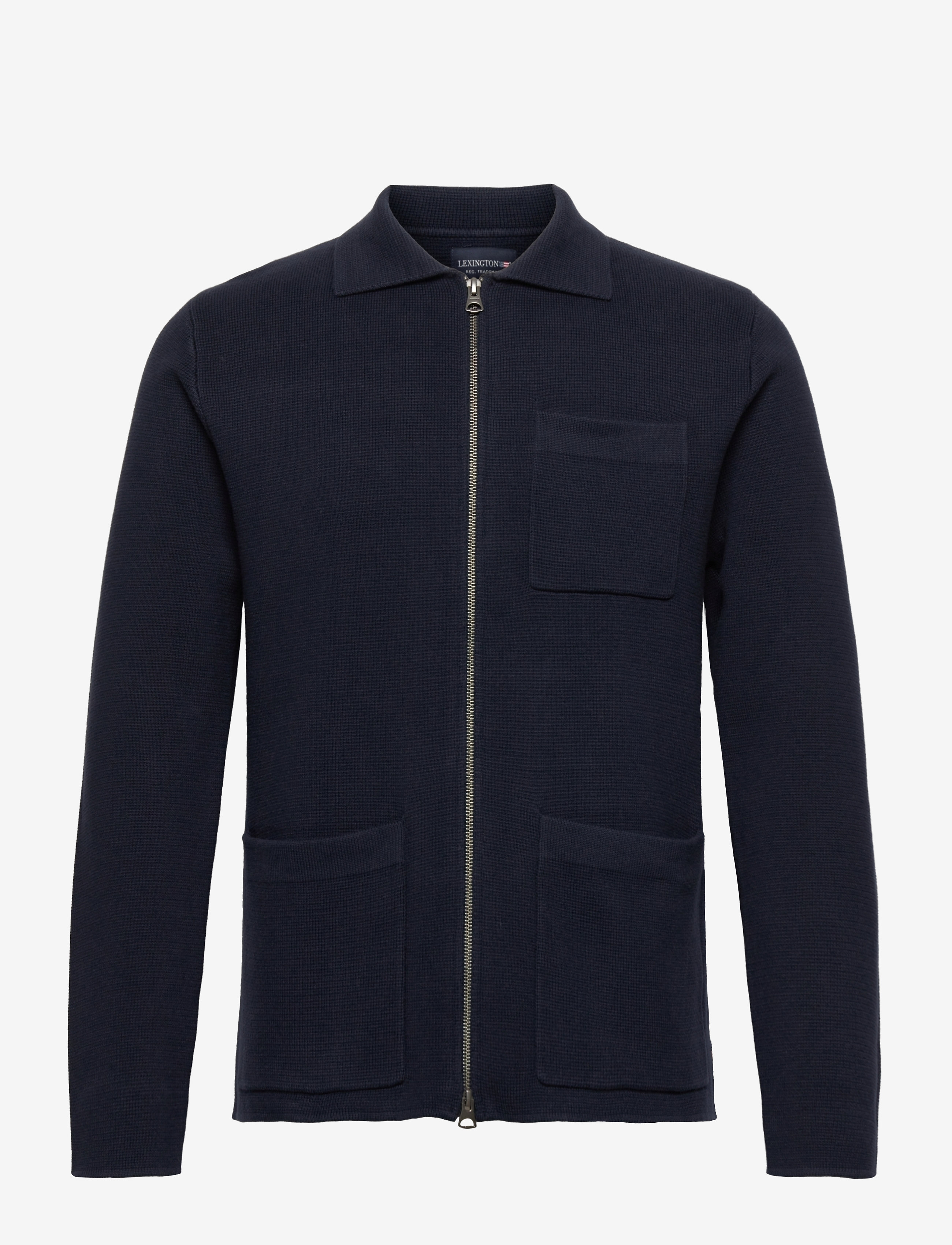 Lexington Clothing - Abel Knitted Zip Overshirt - dark blue - 0