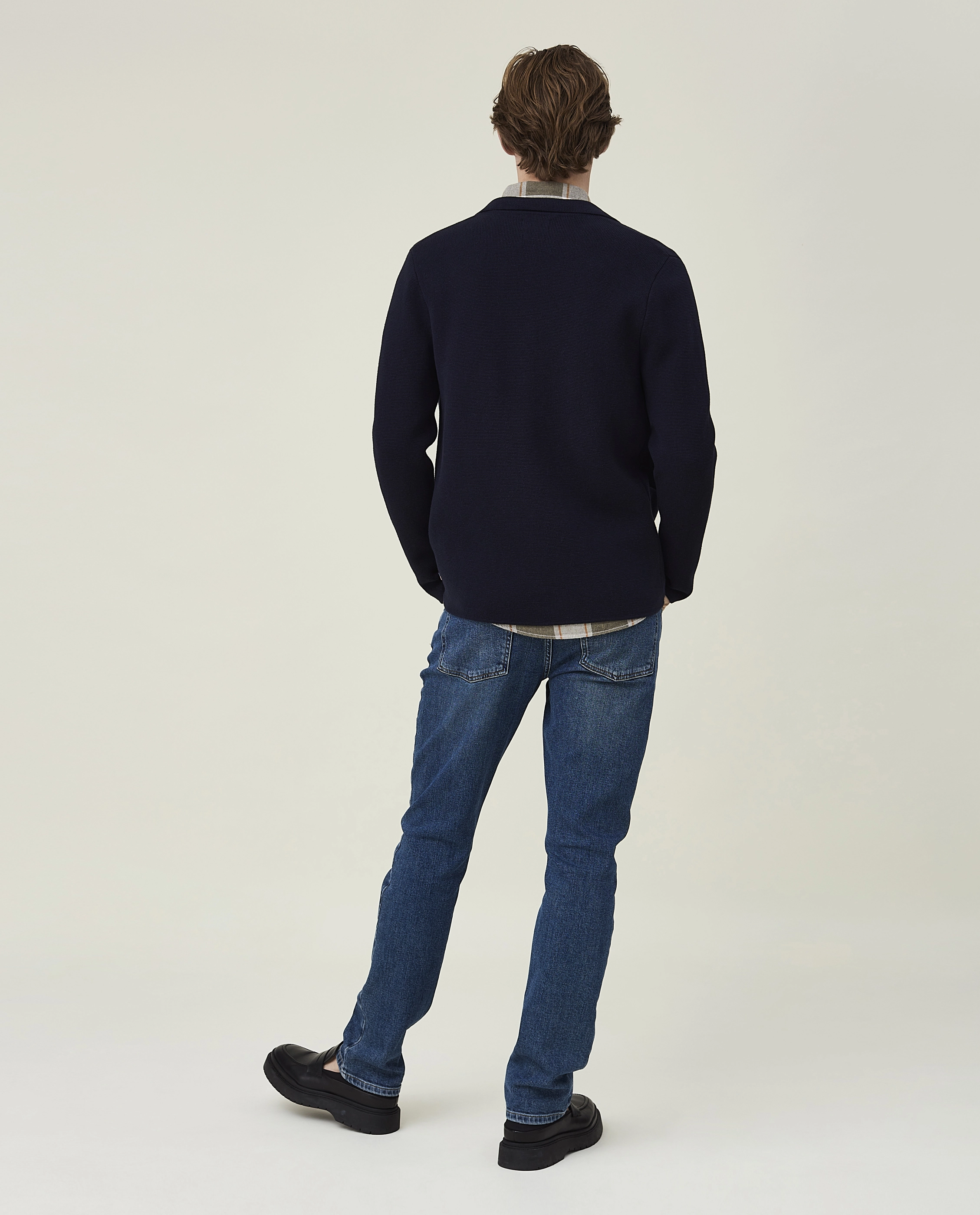 Lexington Clothing - Abel Knitted Zip Overshirt - dark blue - 3