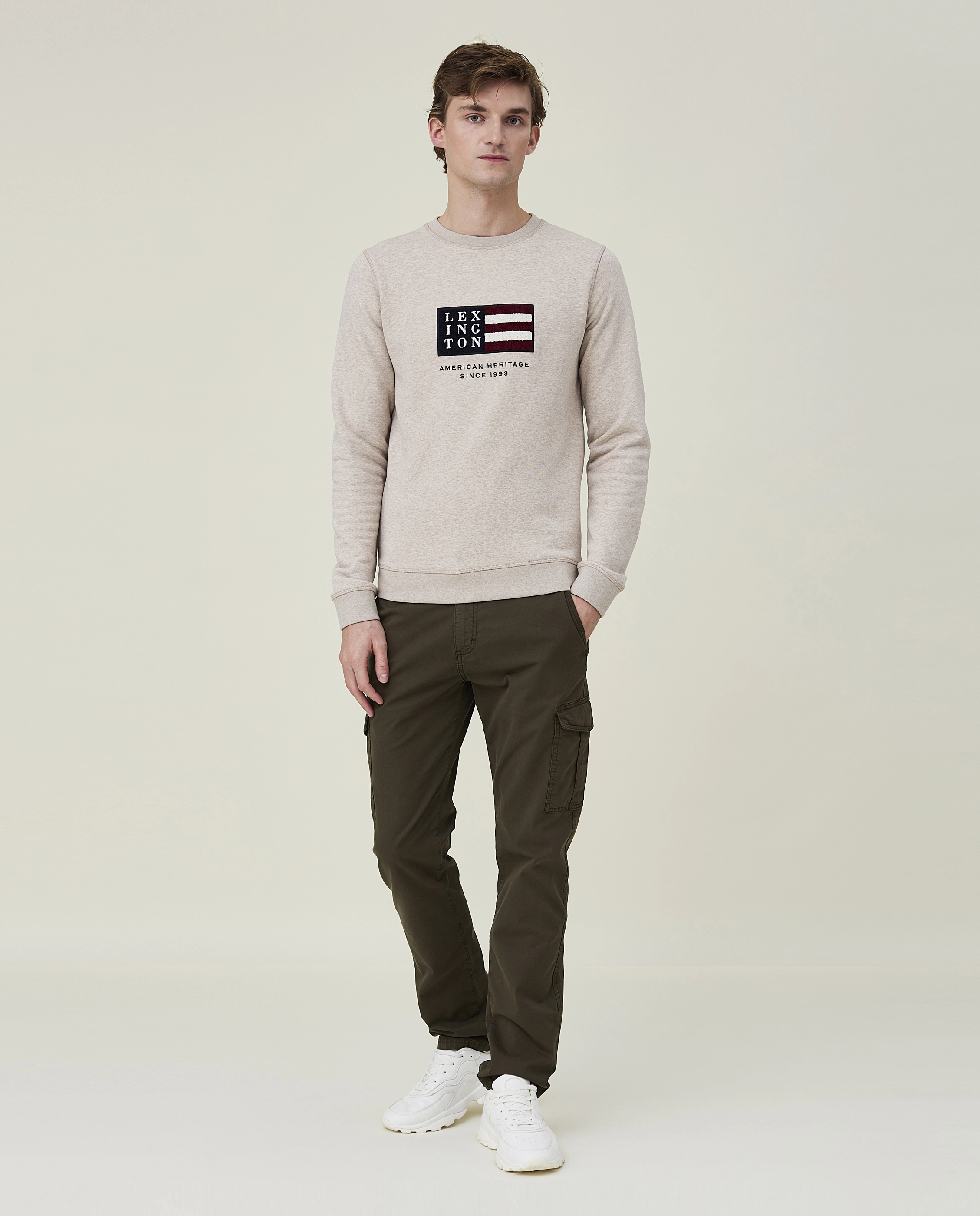 Lexington Clothing - Sebastian Zip Hood - beige melange - 2