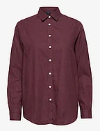 Isa Organic Cotton Light Flannel Shirt - DARK RED MELANGE