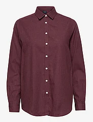 Lexington Clothing - Isa Organic Cotton Light Flannel Shirt - long-sleeved shirts - dark red melange - 0