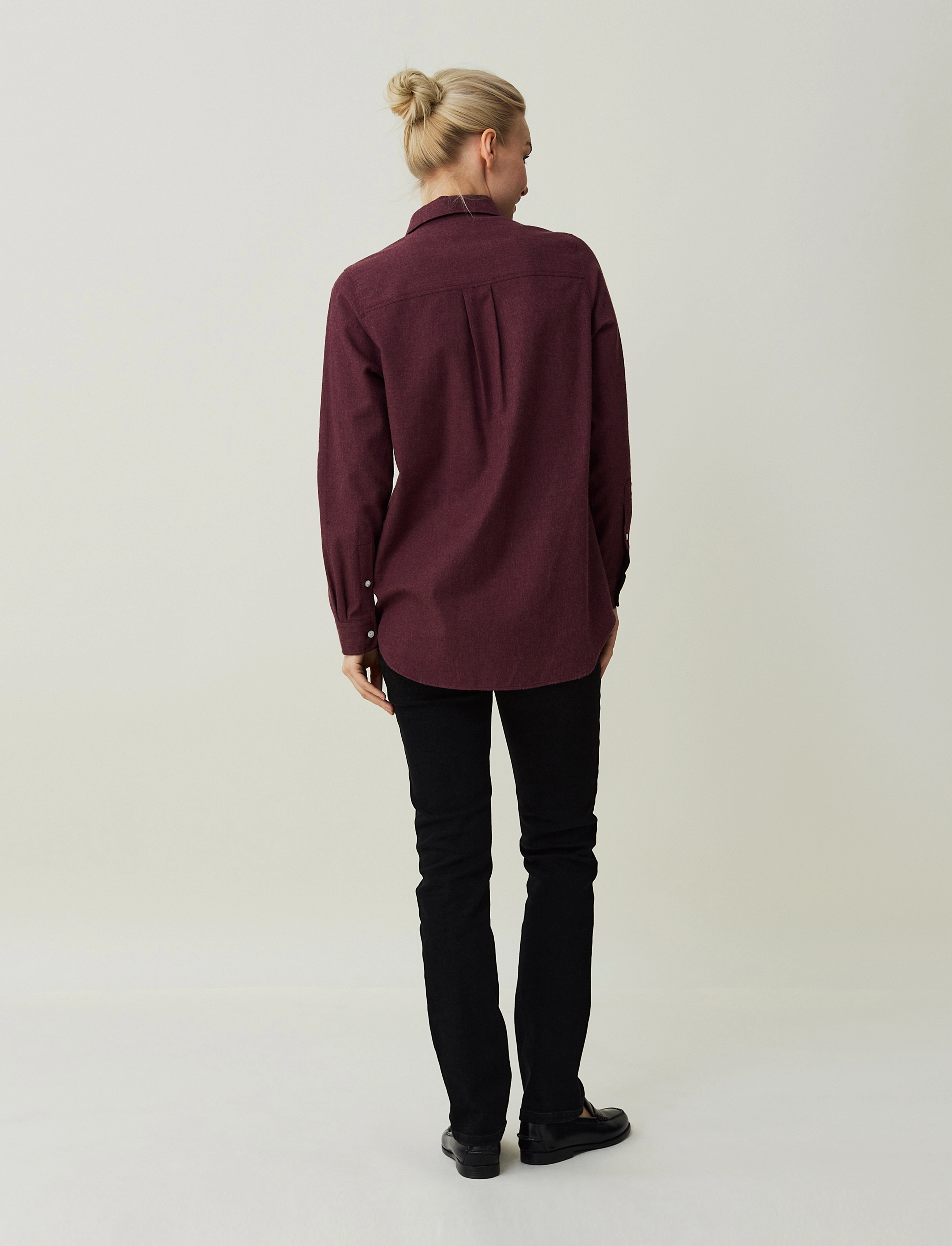 Lexington Clothing - Isa Organic Cotton Light Flannel Shirt - dark red melange - 3
