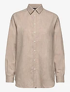 Isa Organic Cotton Light Flannel Shirt - LIGHT BEIGE MELANGE