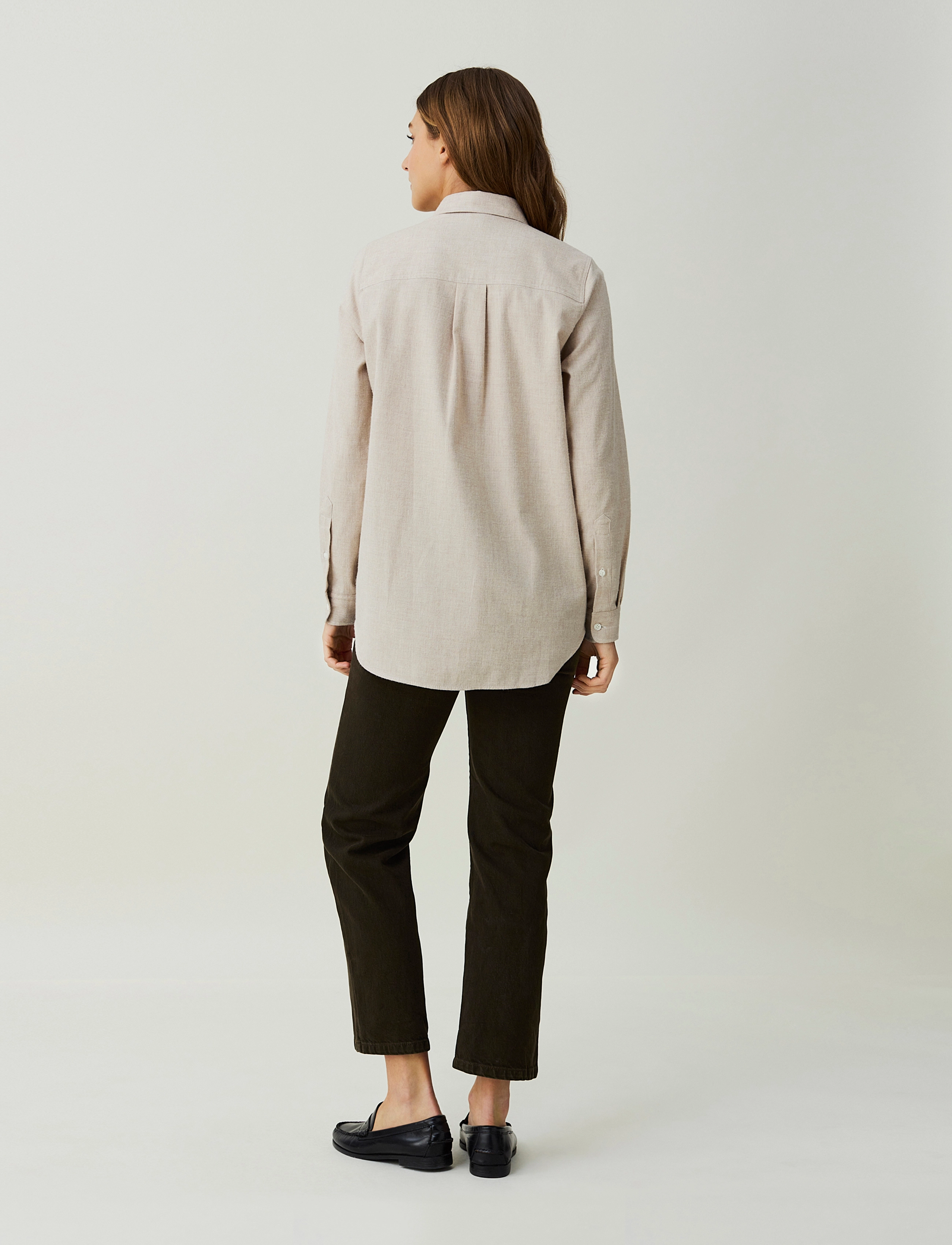 Lexington Clothing - Isa Organic Cotton Light Flannel Shirt - light beige melange - 3