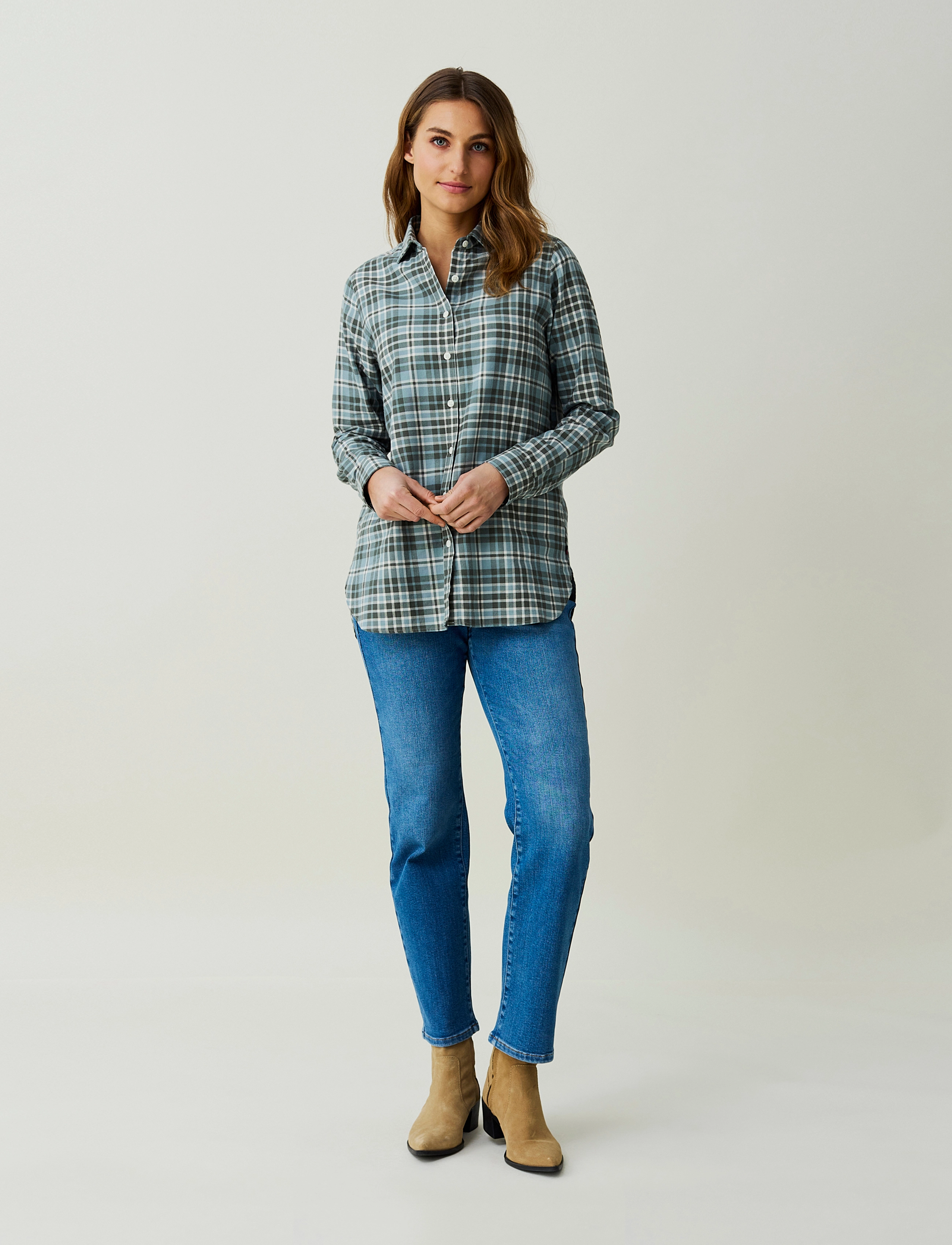 Lexington Clothing - Isa Organic Cotton Flannel Shirt - green/white check - 2