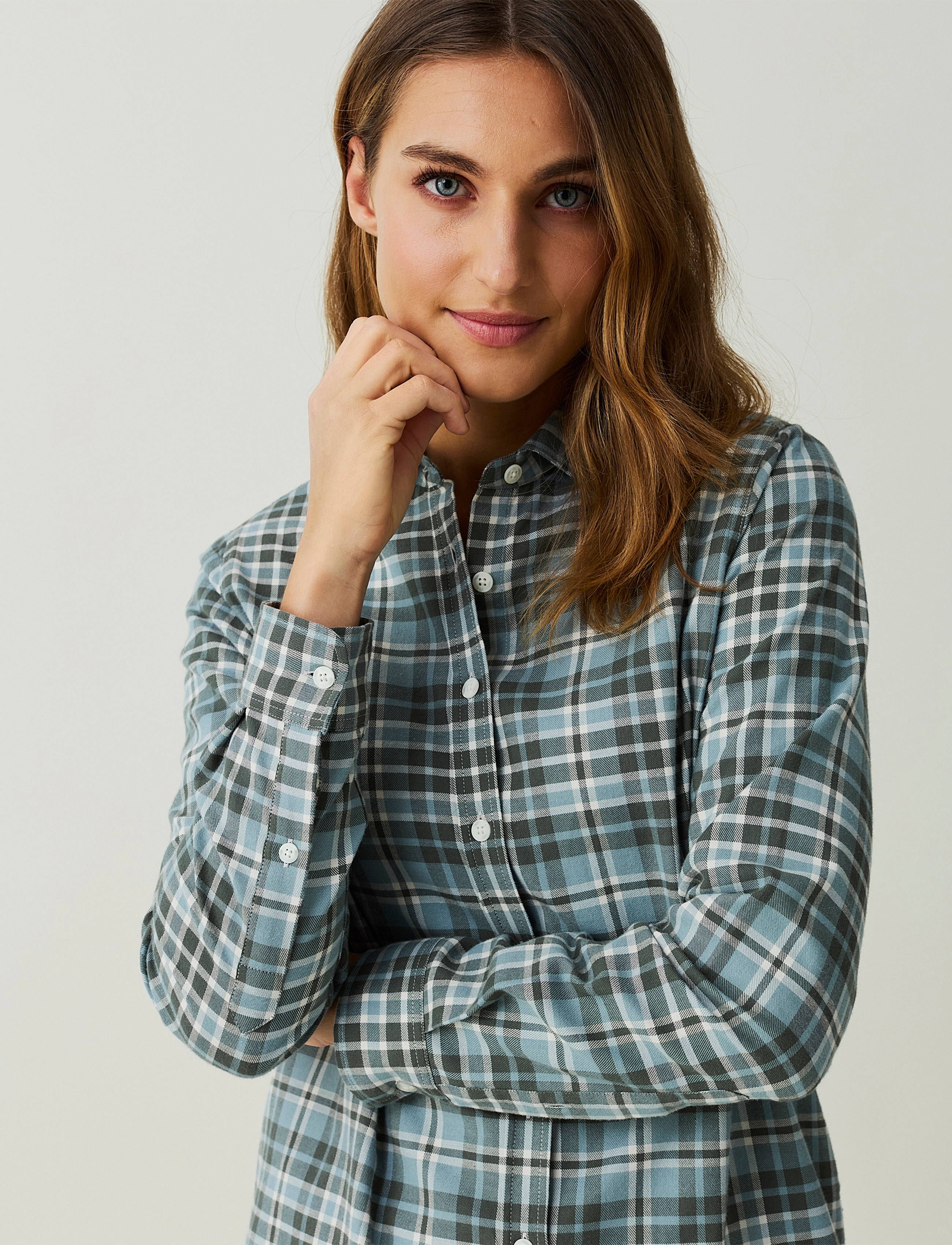 Lexington Clothing - Isa Organic Cotton Flannel Shirt - green/white check - 4