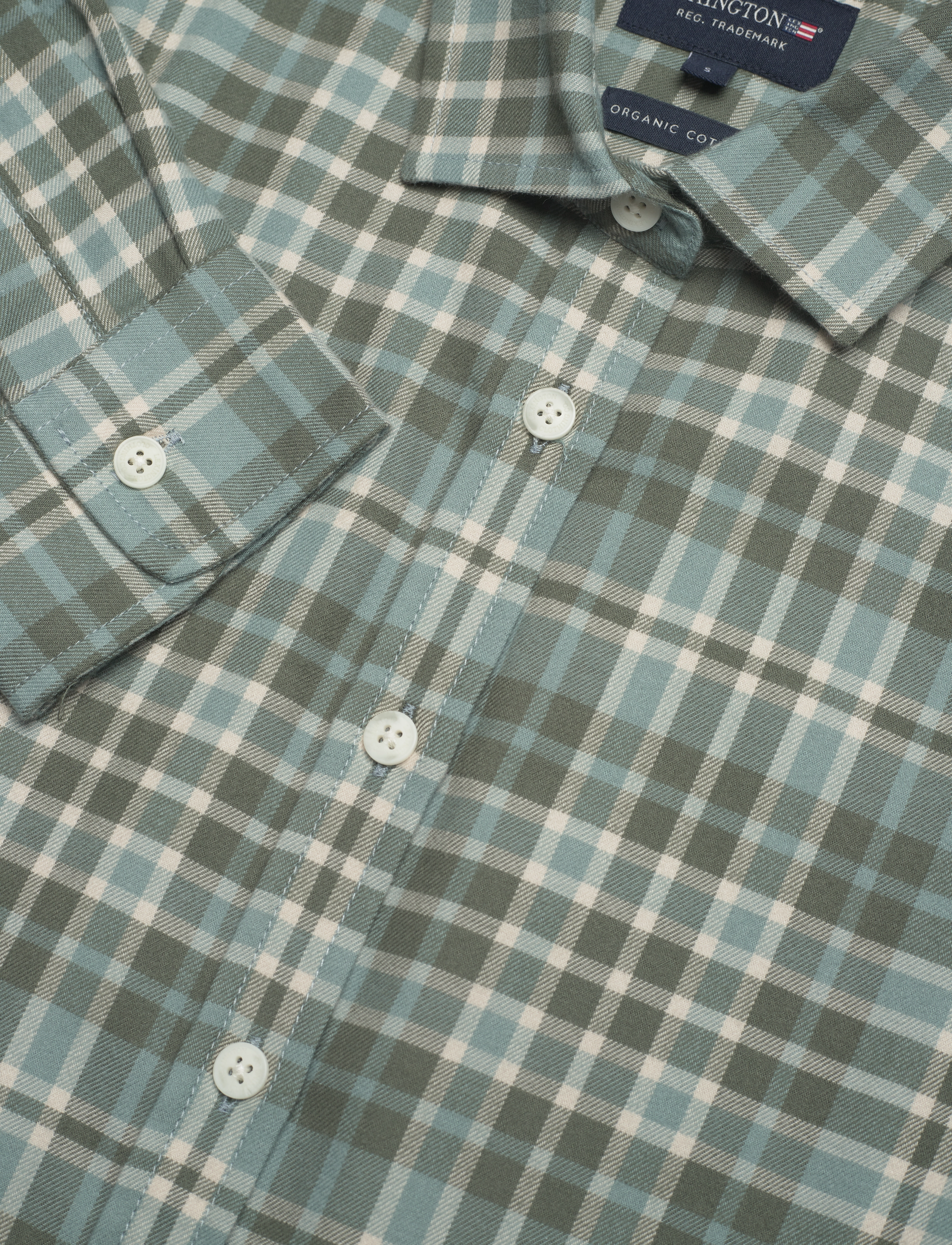 Lexington Clothing - Isa Organic Cotton Flannel Shirt - green/white check - 5