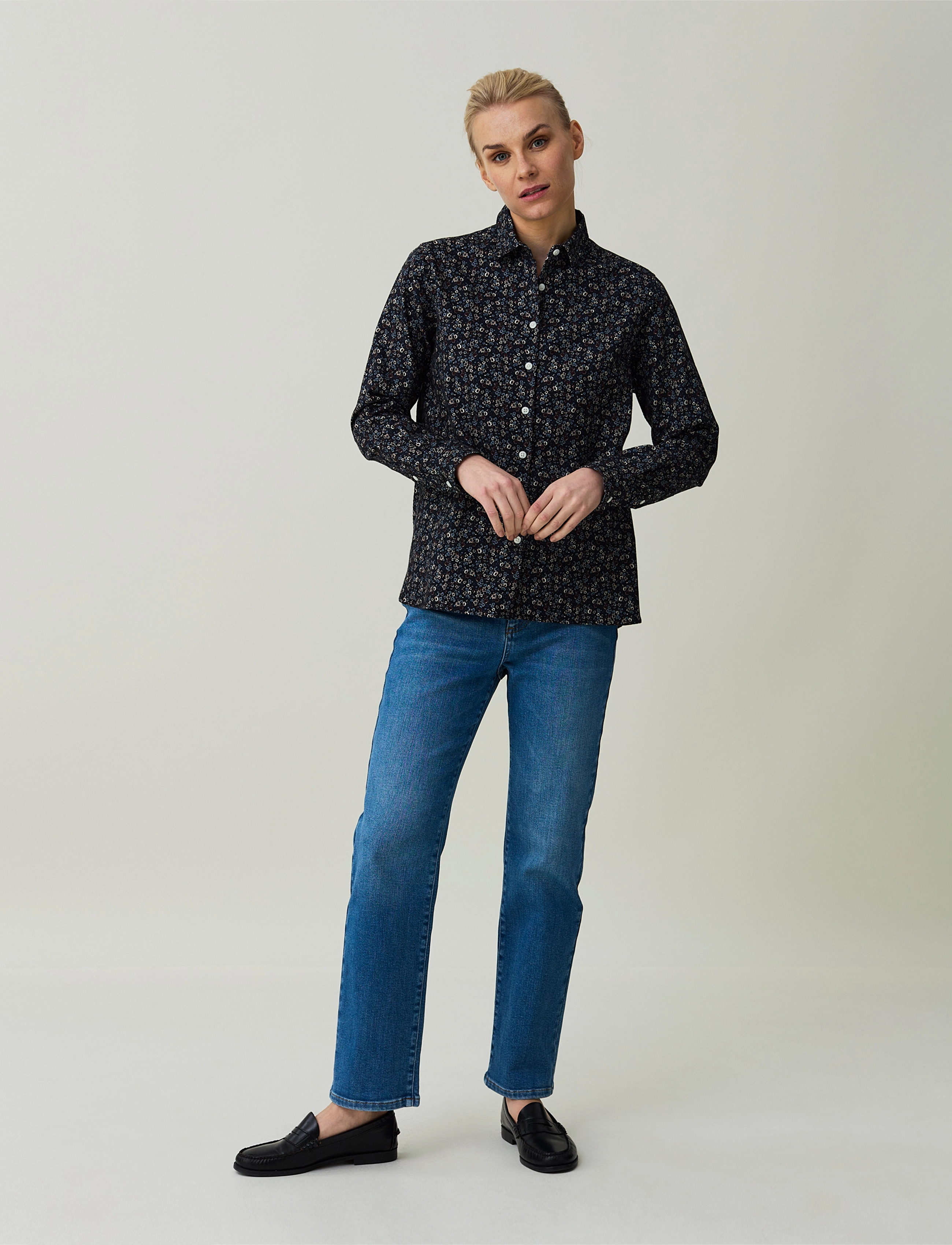 Lexington Clothing - Sanna Organic Cotton Printed Flannel Shirt - flower print - 2