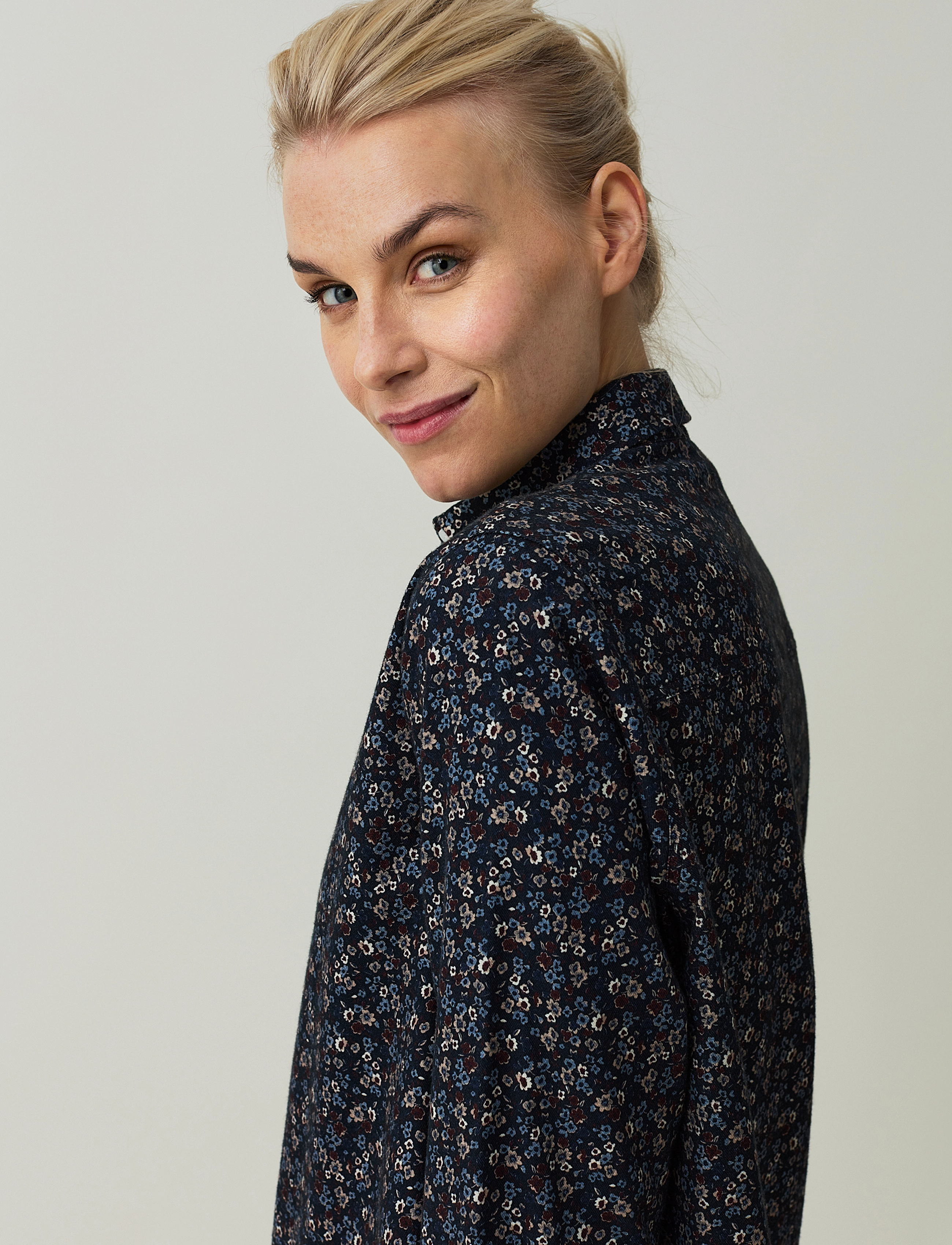 Lexington Clothing - Sanna Organic Cotton Printed Flannel Shirt - flower print - 4