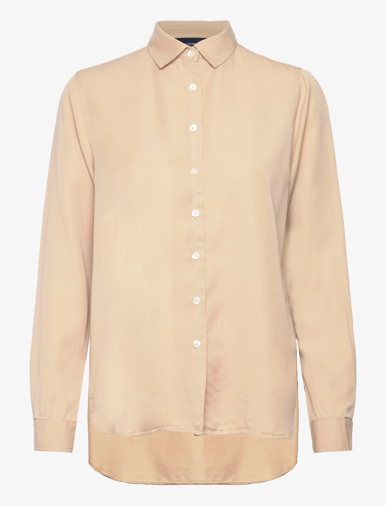 Lexington Clothing - Sanna Lyocell Shirt - long-sleeved shirts - beige - 0