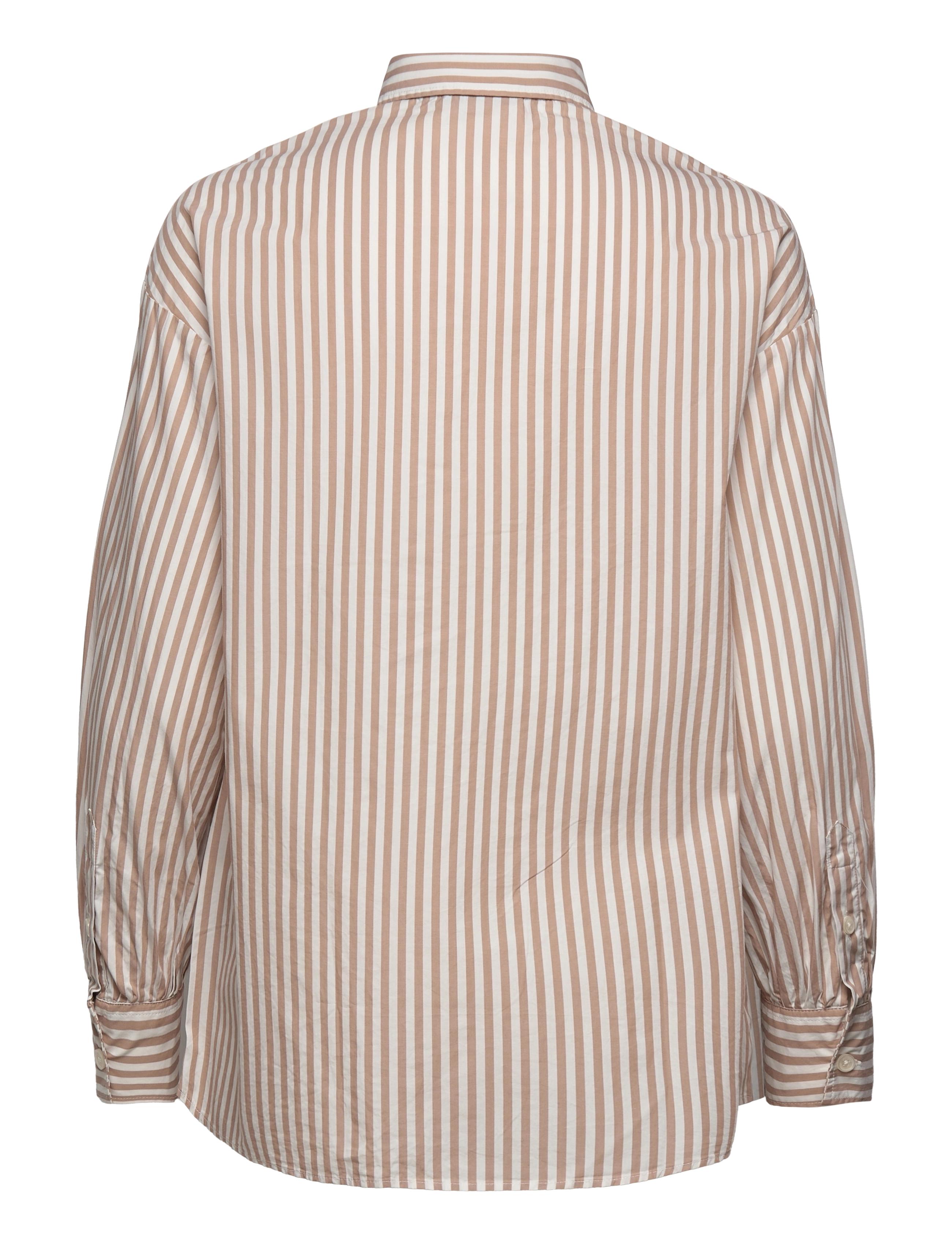 Lexington Clothing - Daphne Organic Cotton Poplin Shirt - beige/white stripe - 1