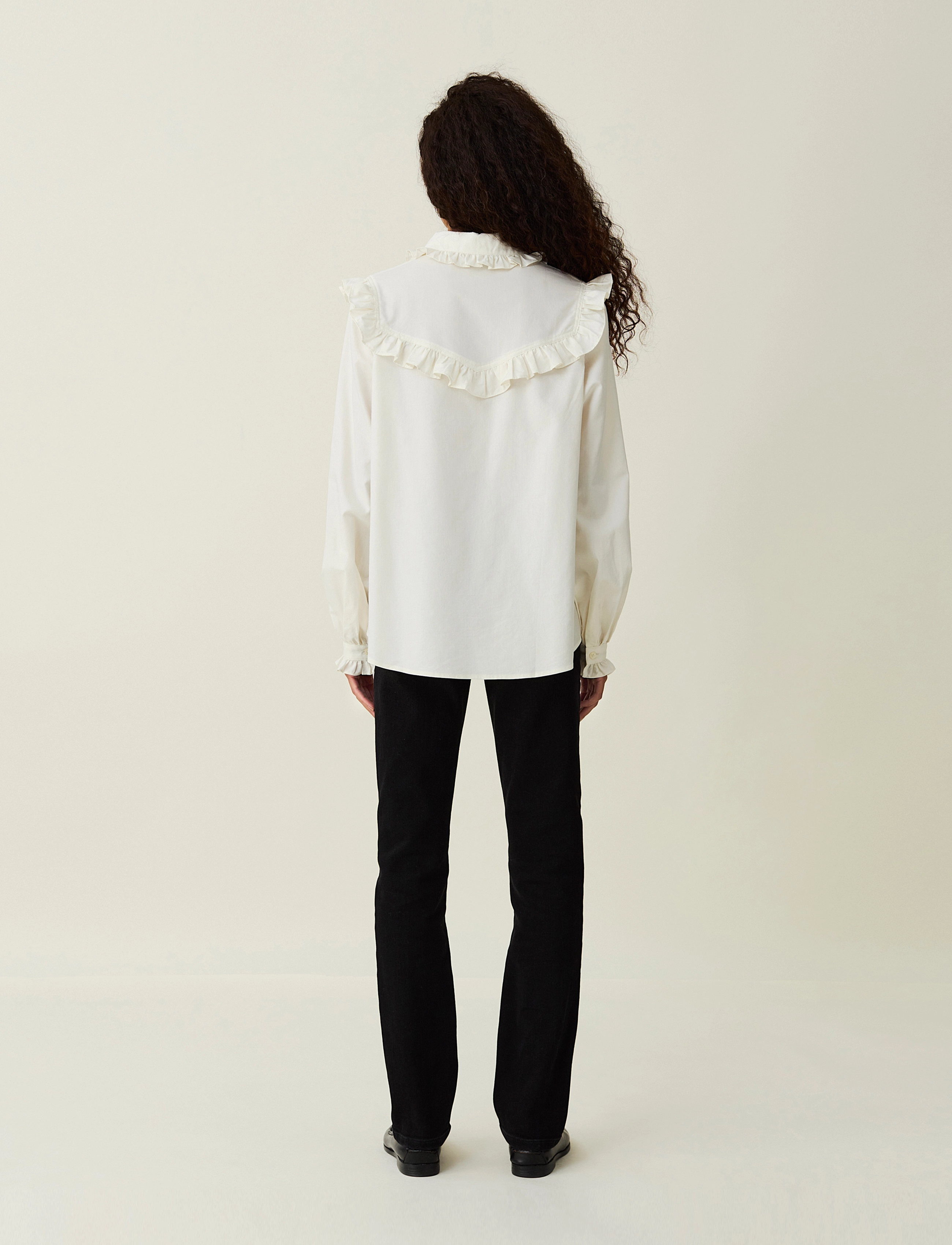 Lexington Clothing - Whitney Organic Cotton/Lyocell Ruffle Blouse - offwhite - 3