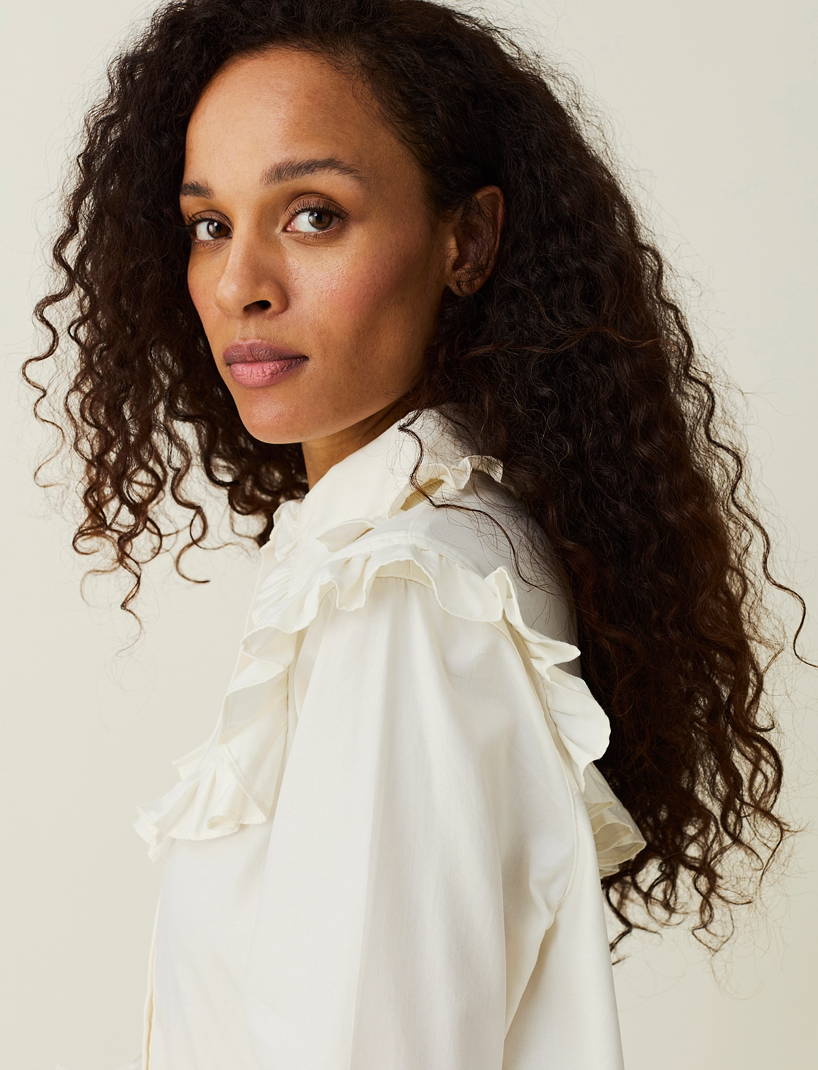 Lexington Clothing - Whitney Organic Cotton/Lyocell Ruffle Blouse - offwhite - 4