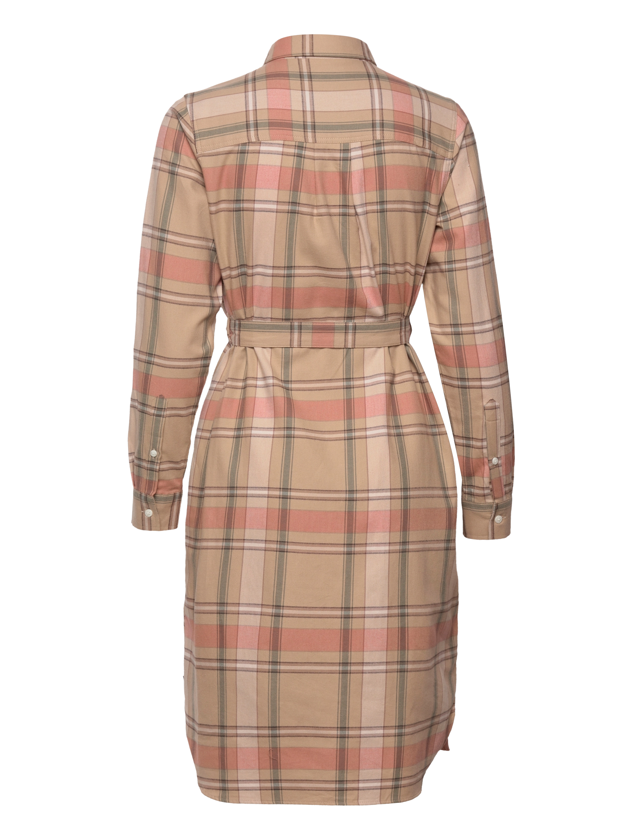Lexington Clothing - Isa Organic Cotton Checked Flannel Shirt Dress - beige multi check - 1