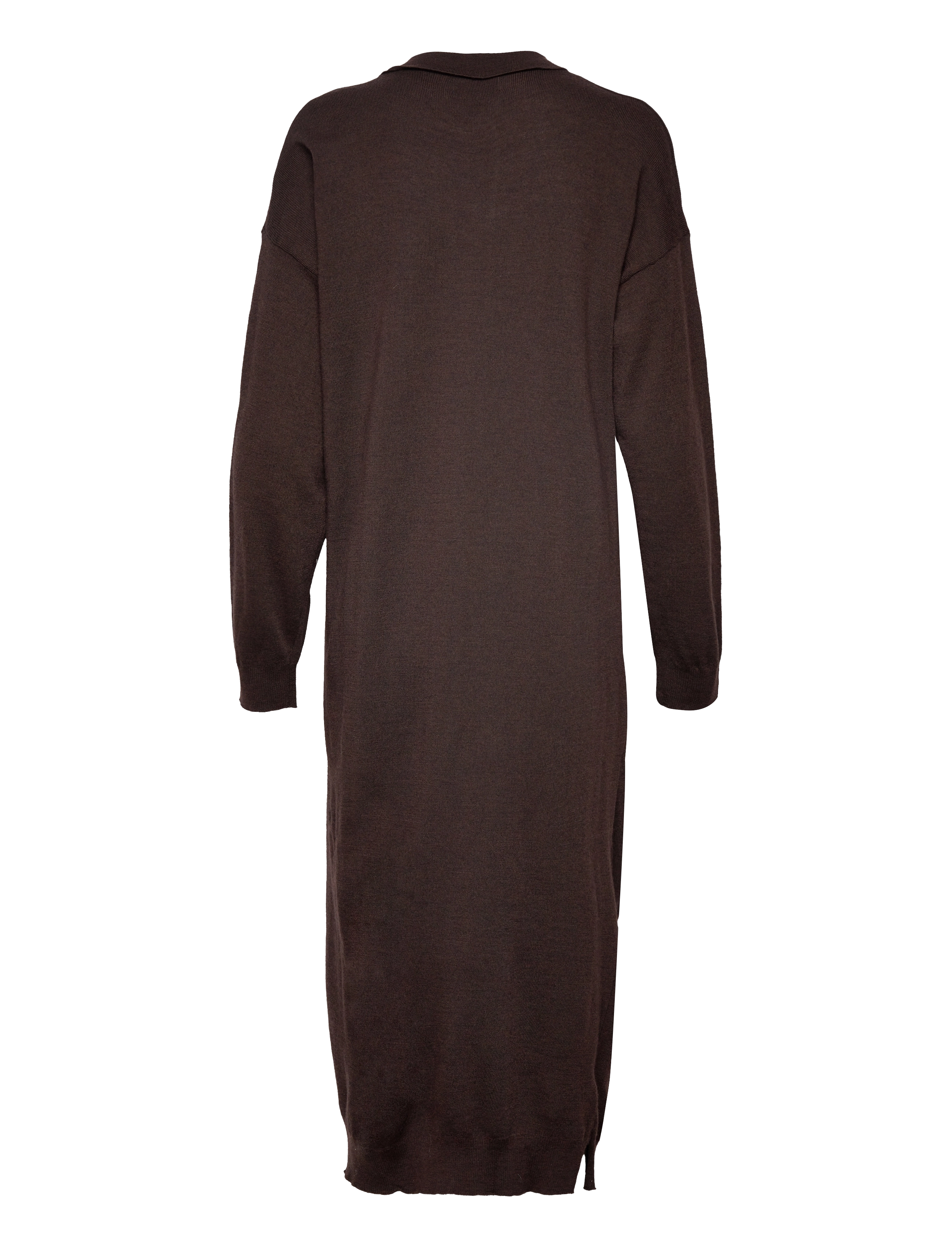 Lexington Clothing - Fanny Merino Wool Knitted Polo Shirt Dress - brown melange - 1