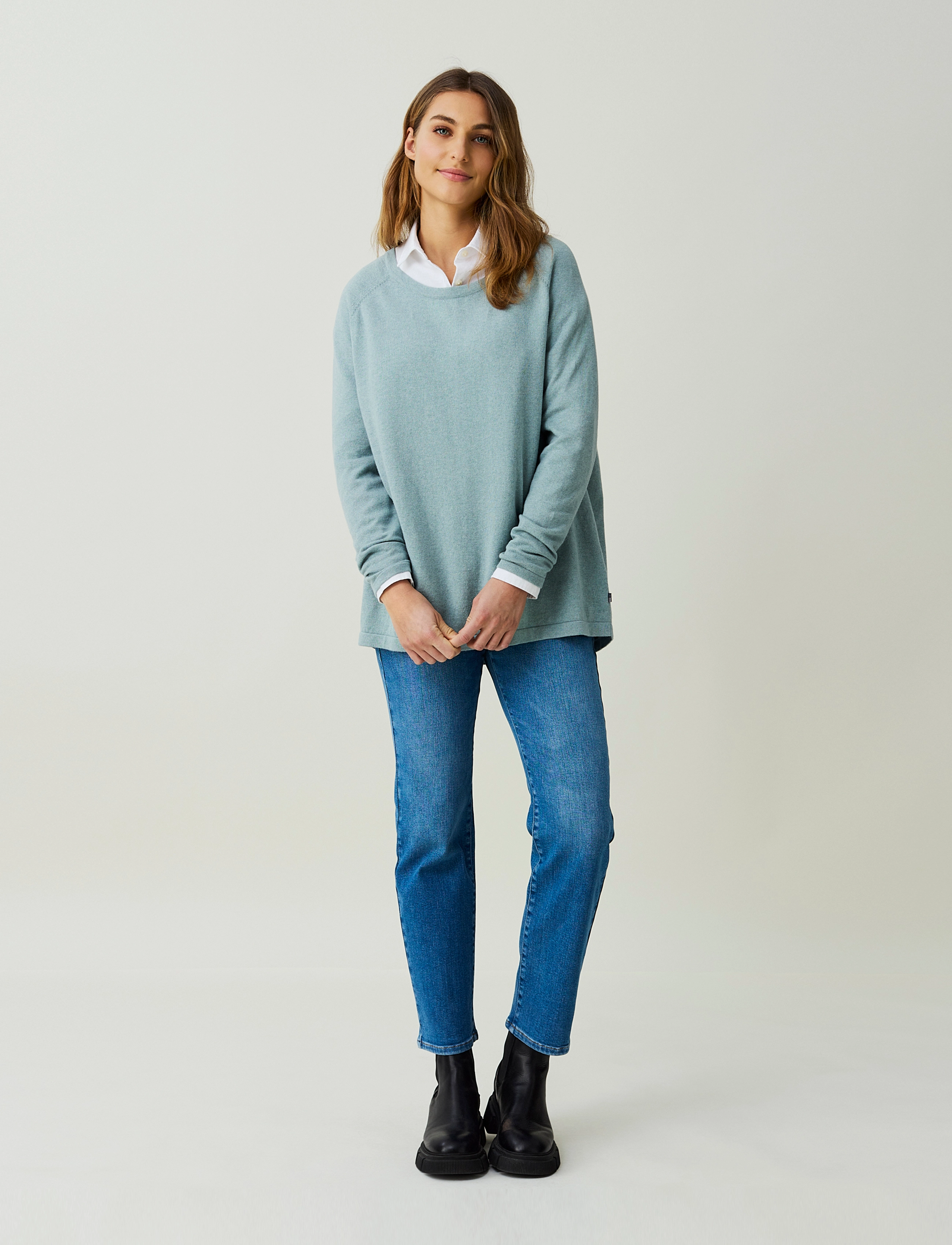 Lexington Clothing - Lea Organic Cotton/Cashmere Sweater - light blue melange - 2