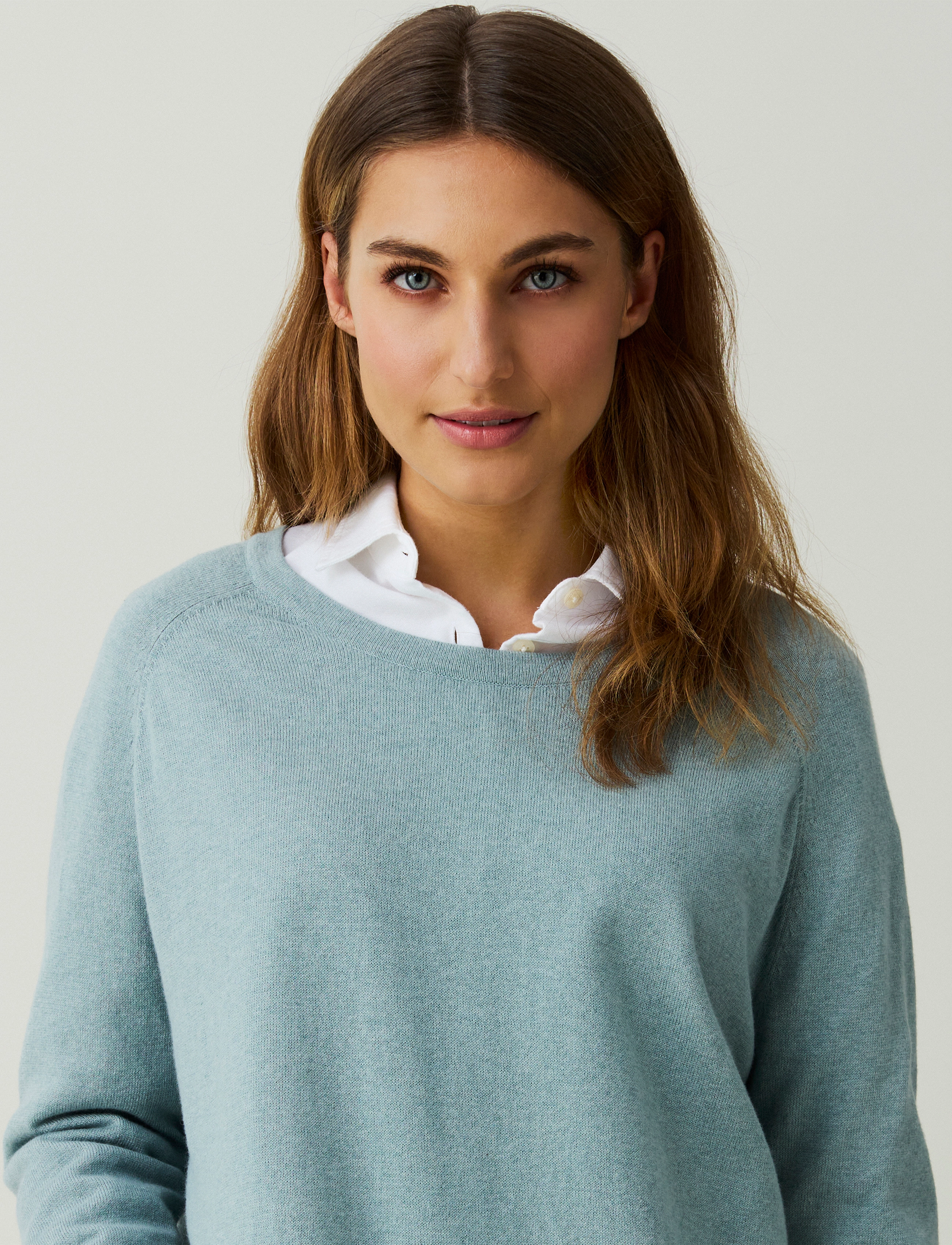 Lexington Clothing - Lea Organic Cotton/Cashmere Sweater - light blue melange - 4