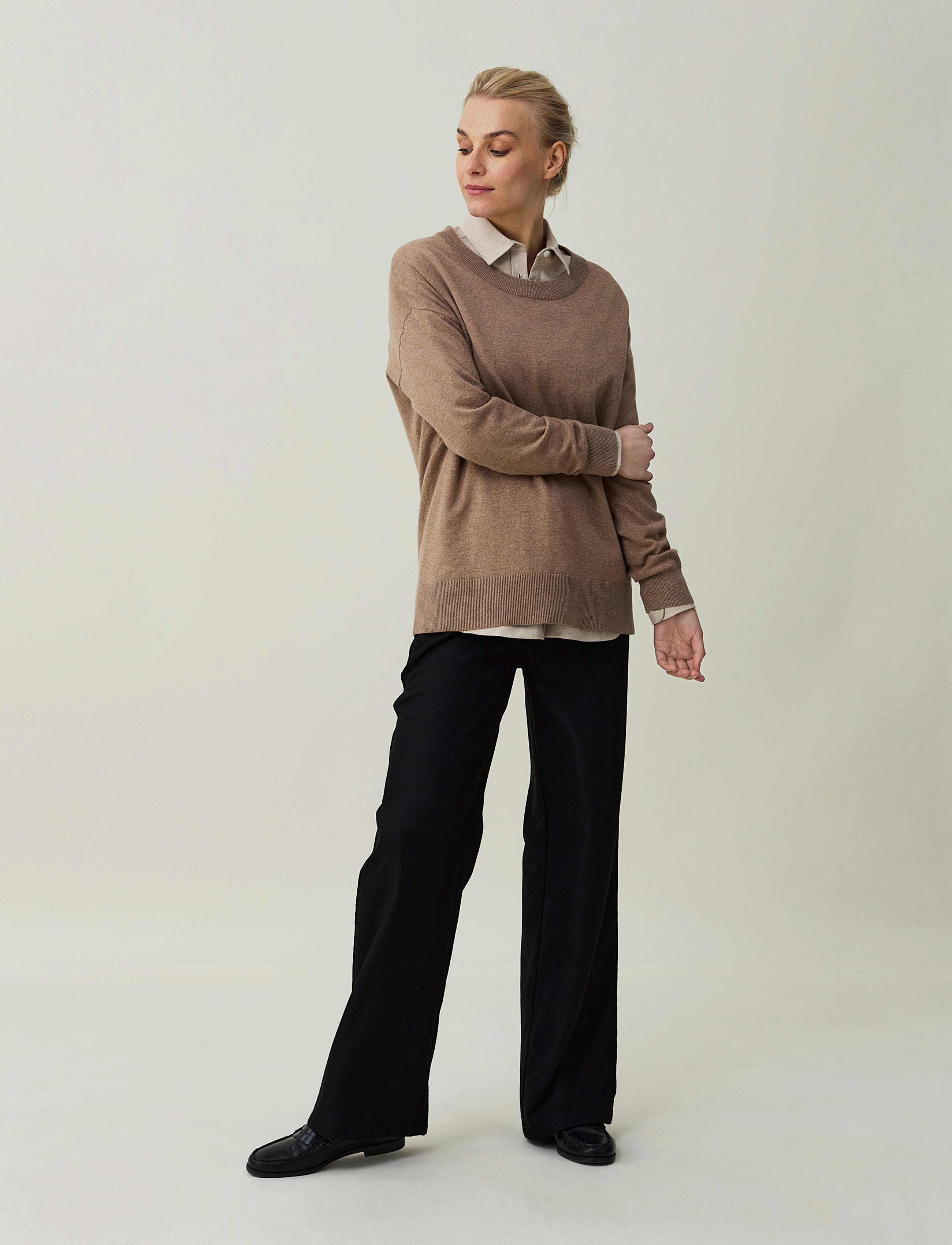 Lexington Clothing - Lizzie Organic Cotton/Cashmere Sweater - light brown melange - 2