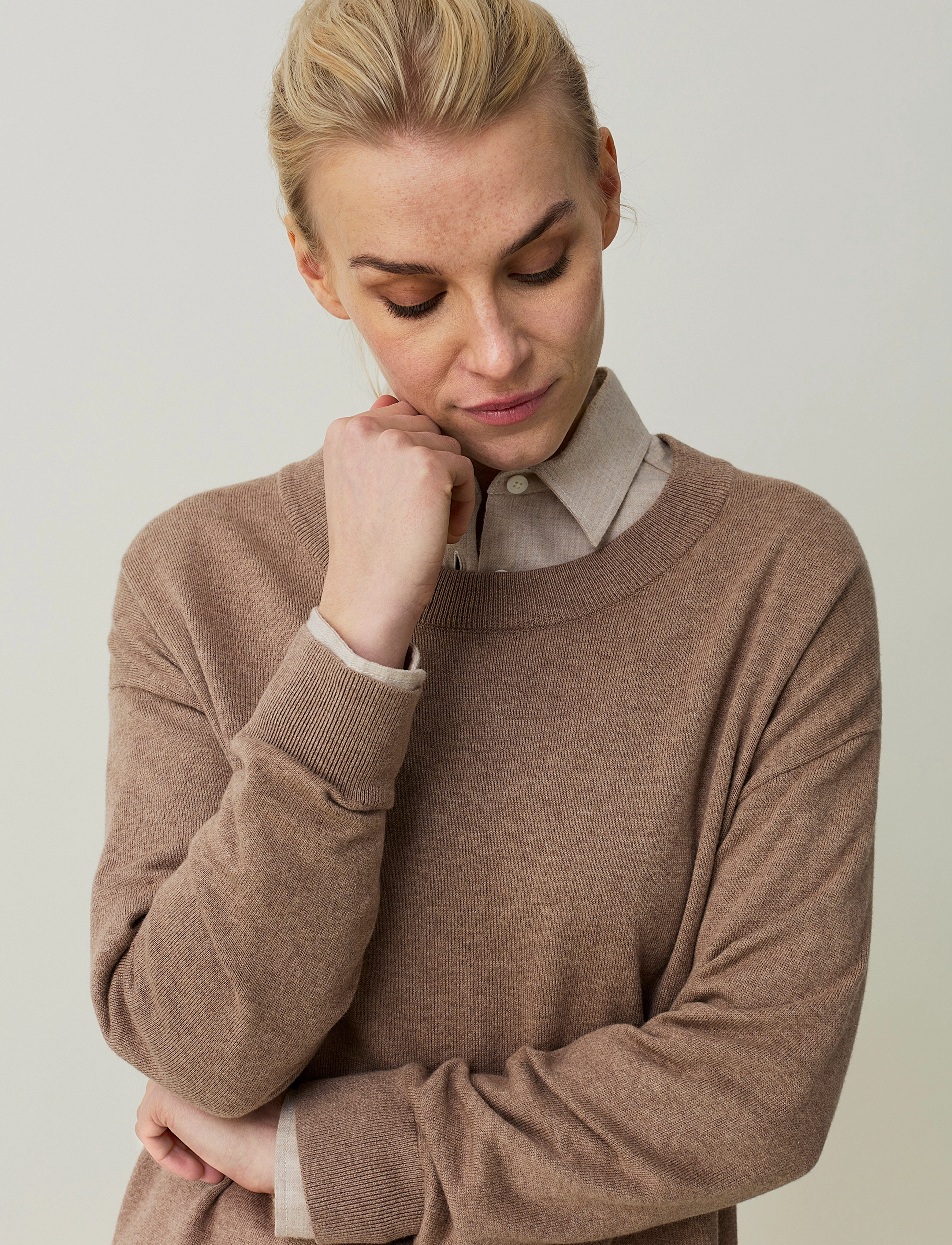 Lexington Clothing - Lizzie Organic Cotton/Cashmere Sweater - light brown melange - 4