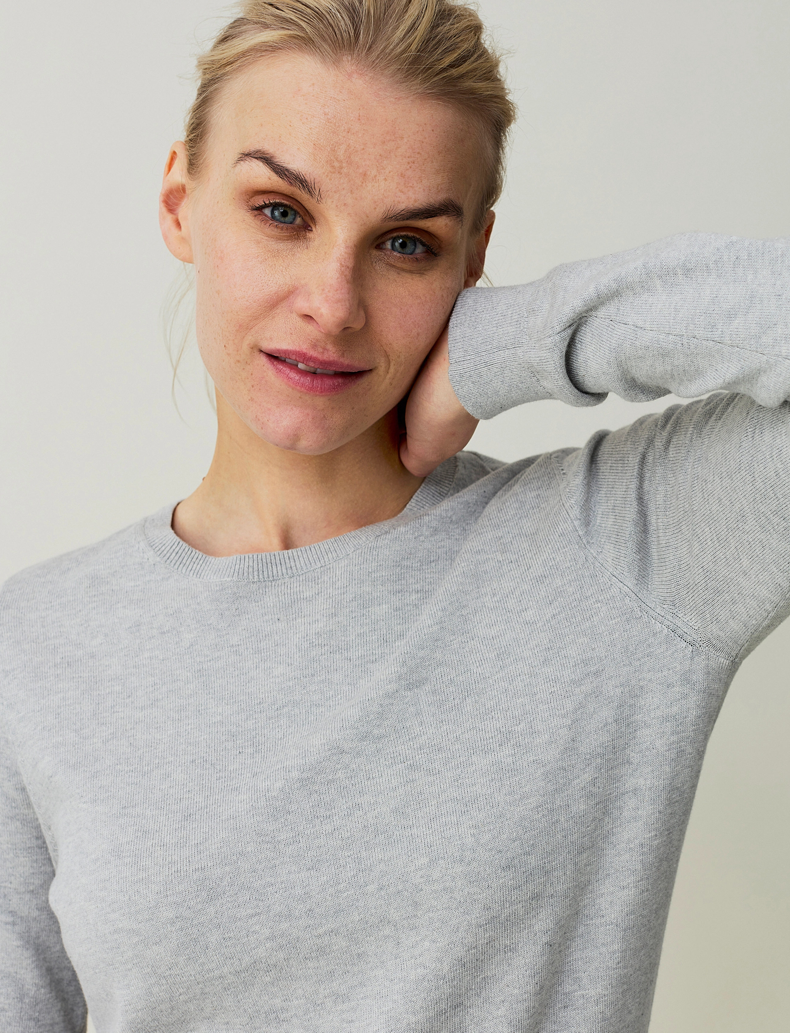 Lexington Clothing - Marline Organic Cotton Sweater - light grey melange - 4