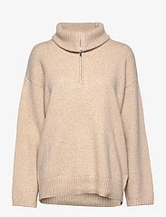 Lexington Clothing - Madison Wool/Alpaca Blend Half Zip Sweater - džemperiai - light beige melange - 2