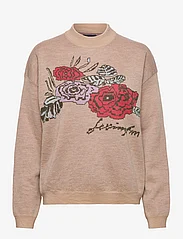 Lexington Clothing - Demi Merino Wool Intarsia Knitted Sweater - džemprid - beige multi - 0