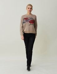 Lexington Clothing - Demi Merino Wool Intarsia Knitted Sweater - džemprid - beige multi - 2