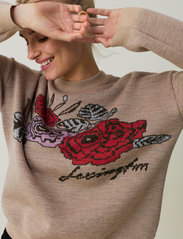 Lexington Clothing - Demi Merino Wool Intarsia Knitted Sweater - trøjer - beige multi - 4
