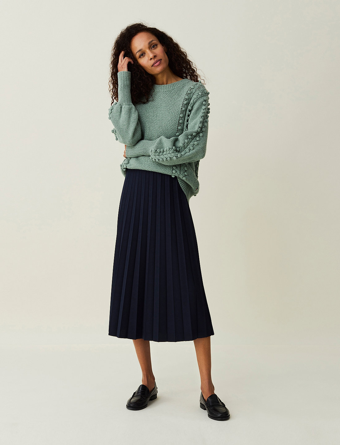 Lexington Clothing Willow Pleated Jersey Skirt Midi skirts Boozt