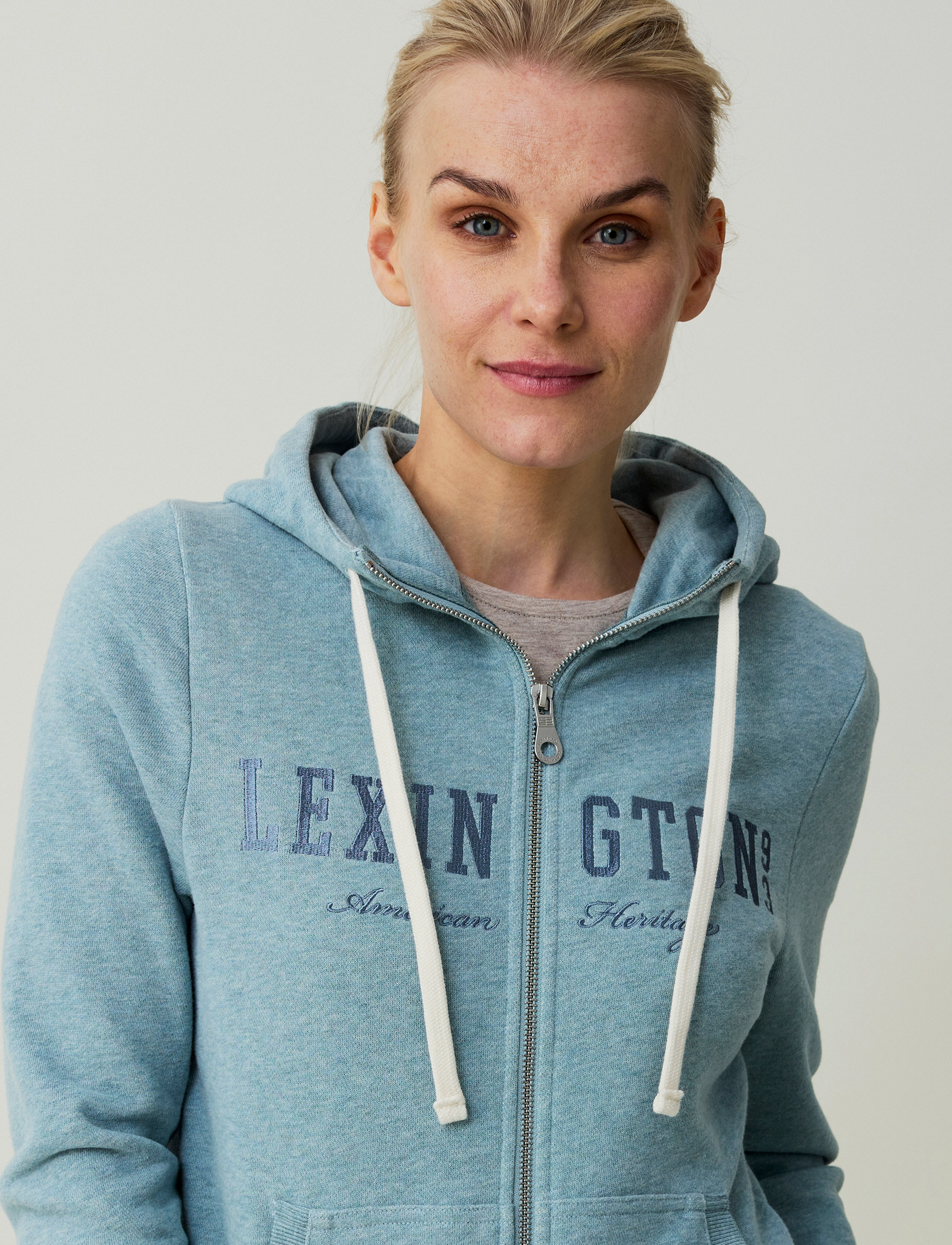 Lexington Clothing - Kimberly Hood - light blue melange - 4