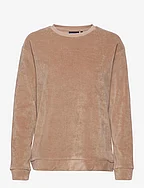 Martha Organic Cotton Velour Sweatshirt - BEIGE