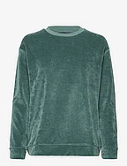 Martha Organic Cotton Velour Sweatshirt - GREEN