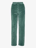Leona Organic Cotton Velour Pants - GREEN