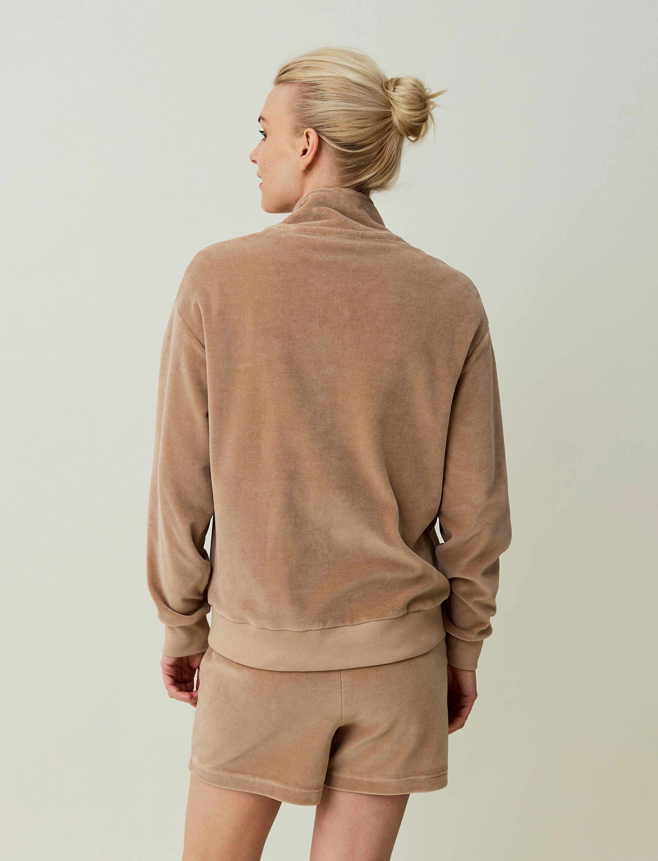 Lexington Clothing - Kelly Organic Cotton Half Zip Velour Sweatshirt - beige - 3