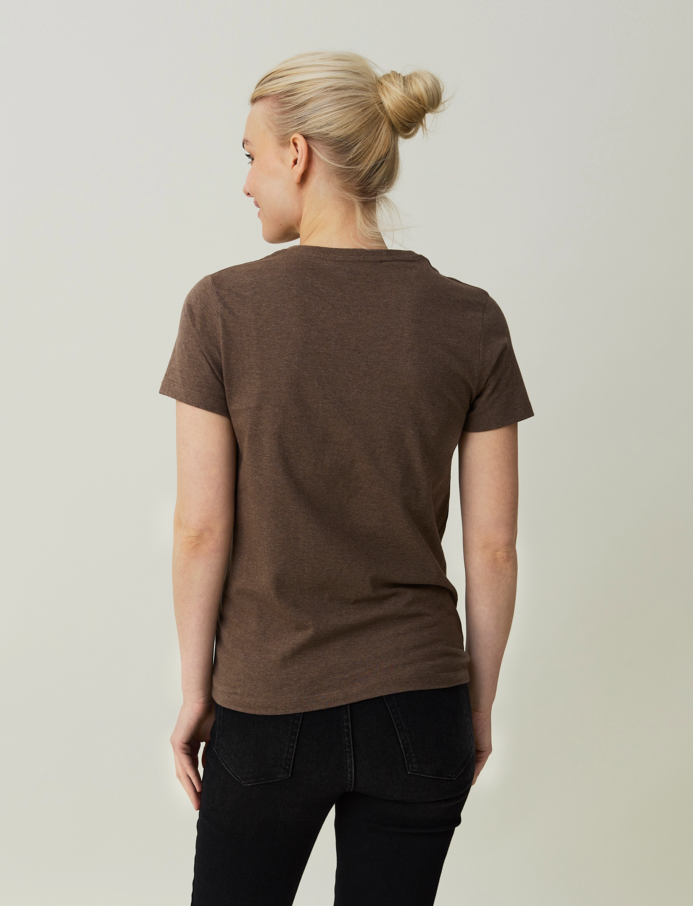 Lexington Clothing - Vanessa Cotton Tee - brown melange - 4