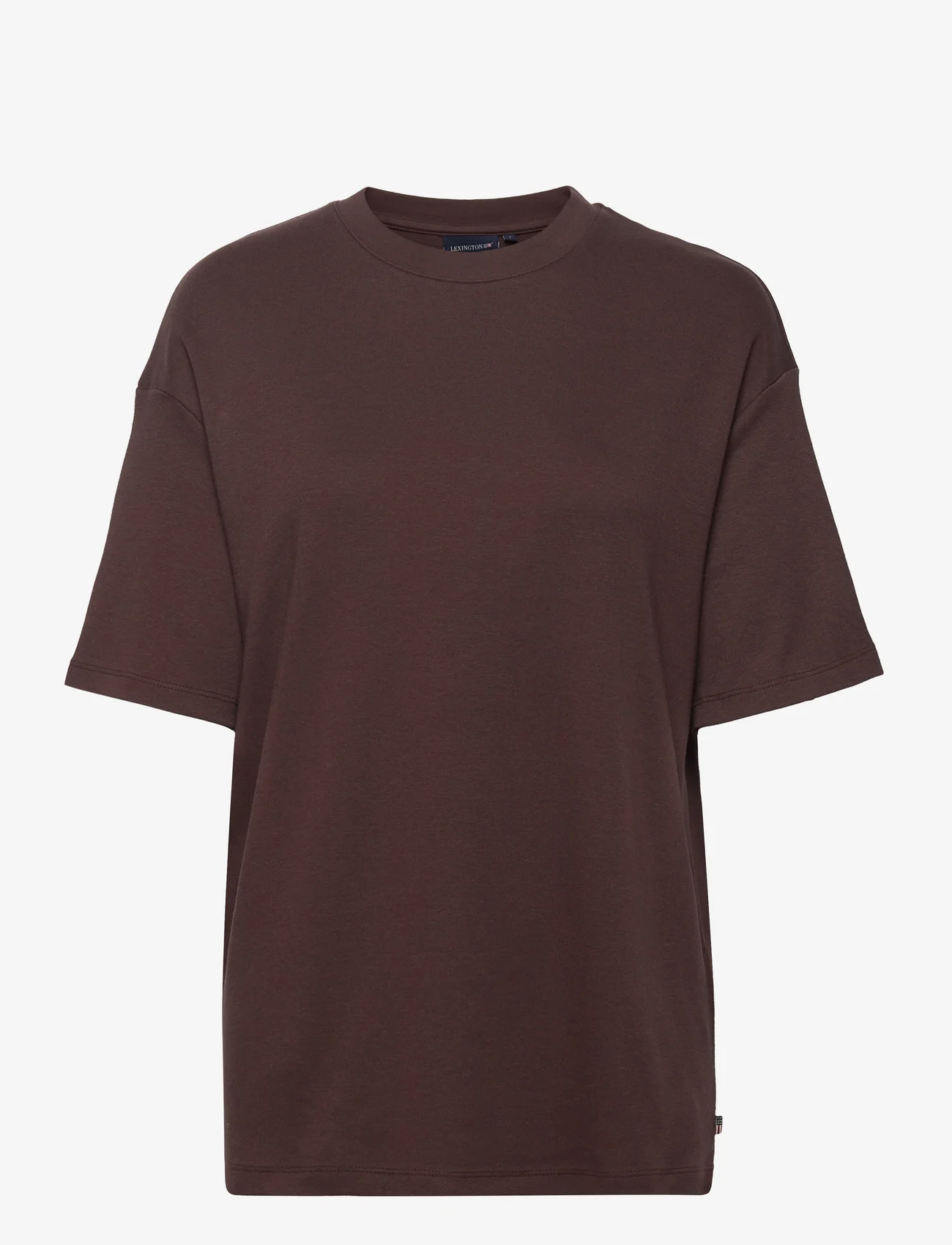 Lexington Clothing - Ally Organic Cotton/Modal Oversized Tee - marškinėliai - brown - 0