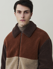 Lexington Clothing - Jesse Pile Jacket - mid layer jackets - brown multi - 3