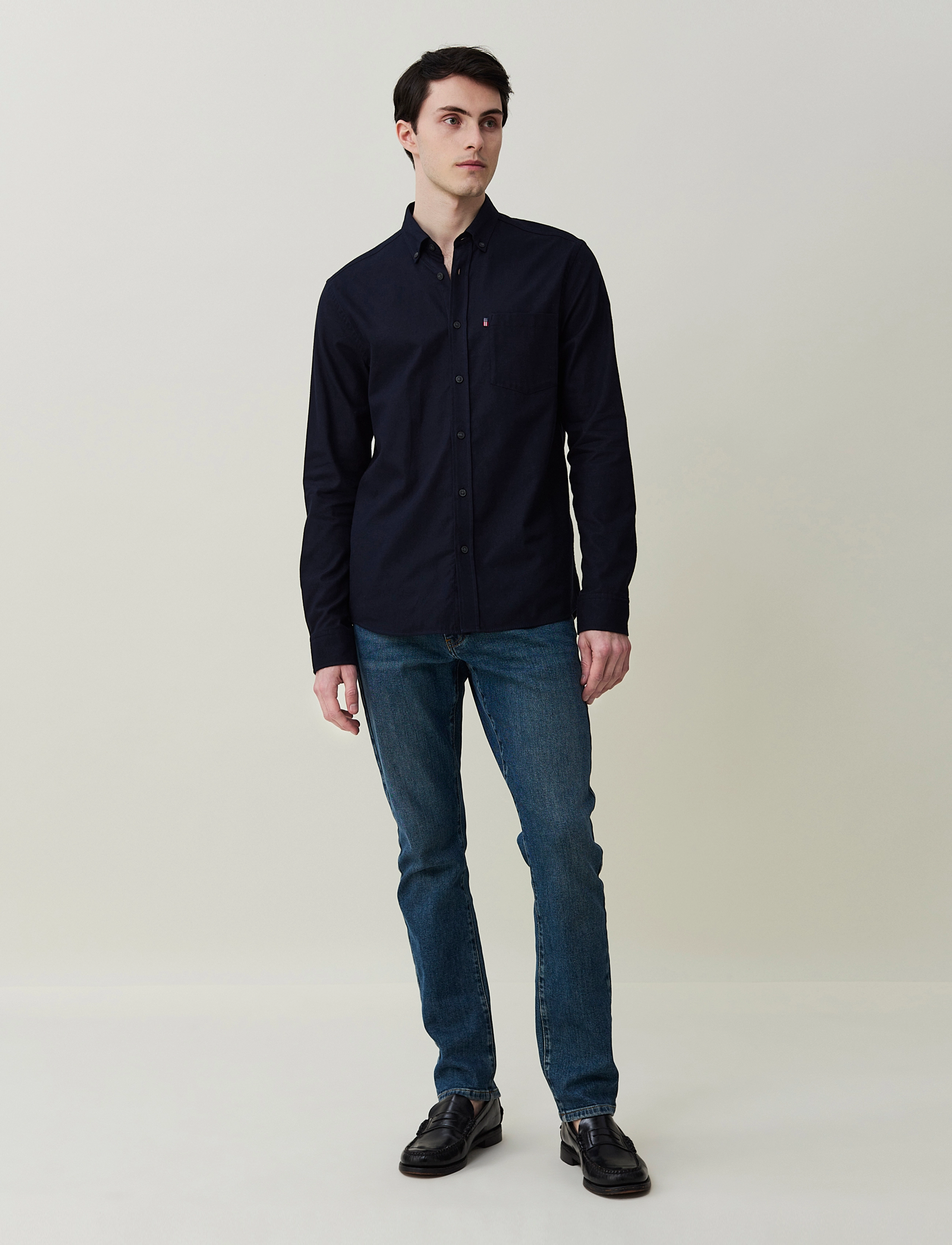 Lexington Clothing - Peter Lt Flannel Organic Cotton Shirt - dark blue - 2