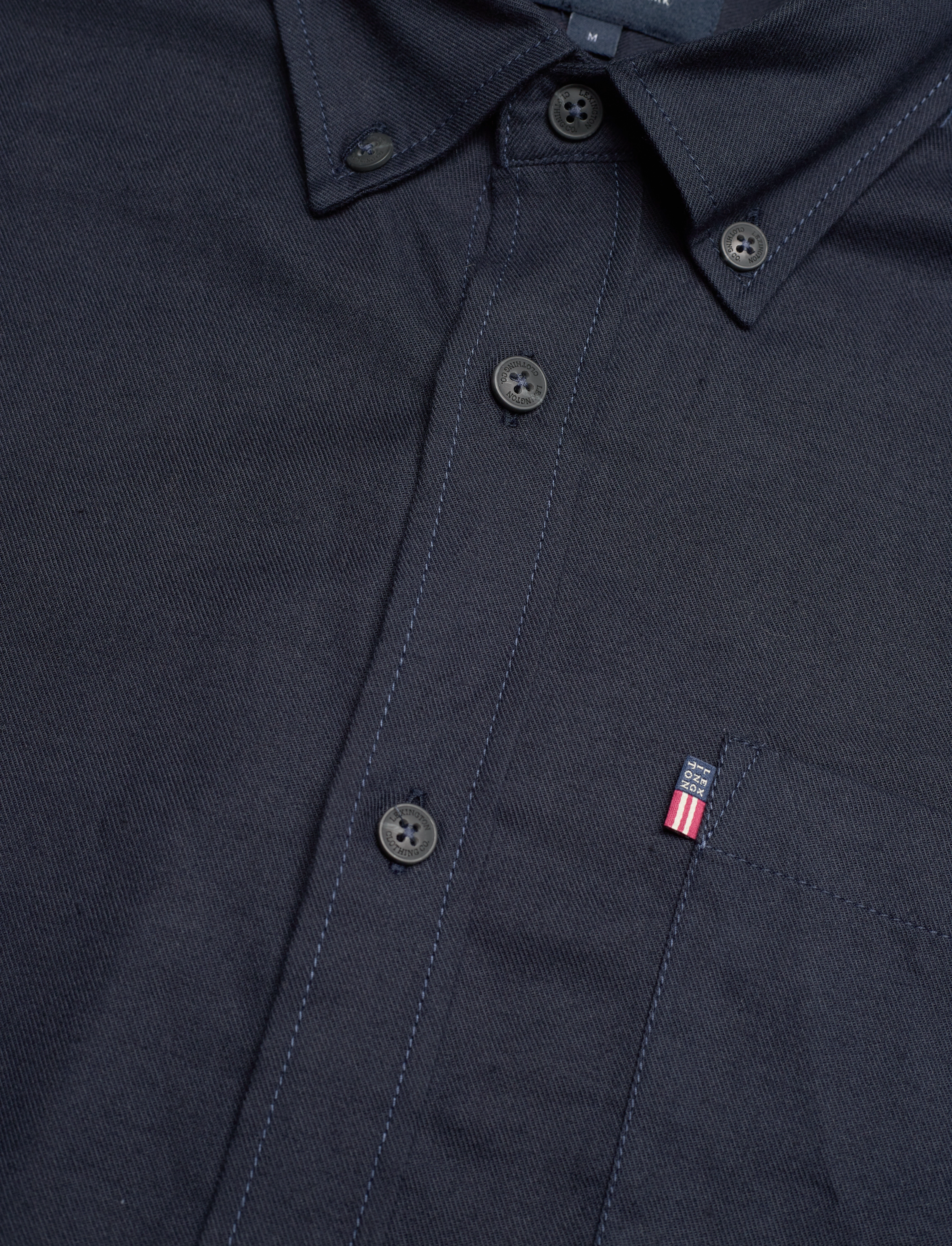 Lexington Clothing - Peter Lt Flannel Organic Cotton Shirt - dark blue - 5