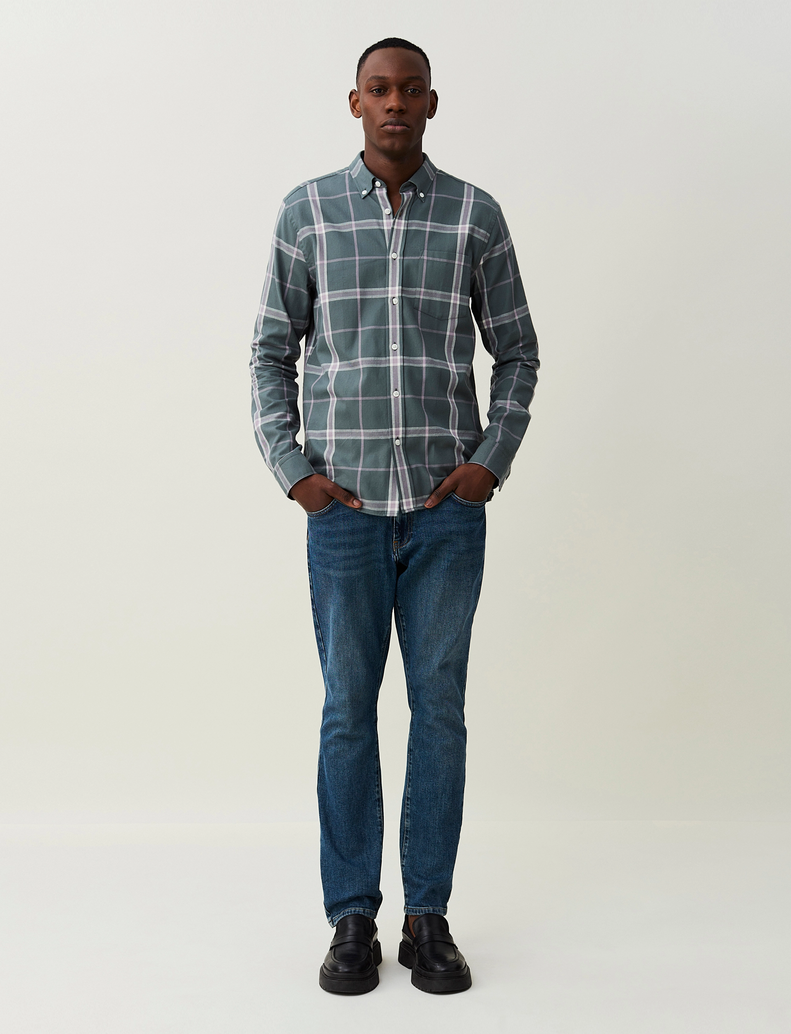 Lexington Clothing - Peter Lt Flannel Checked Shirt - green multi check - 2