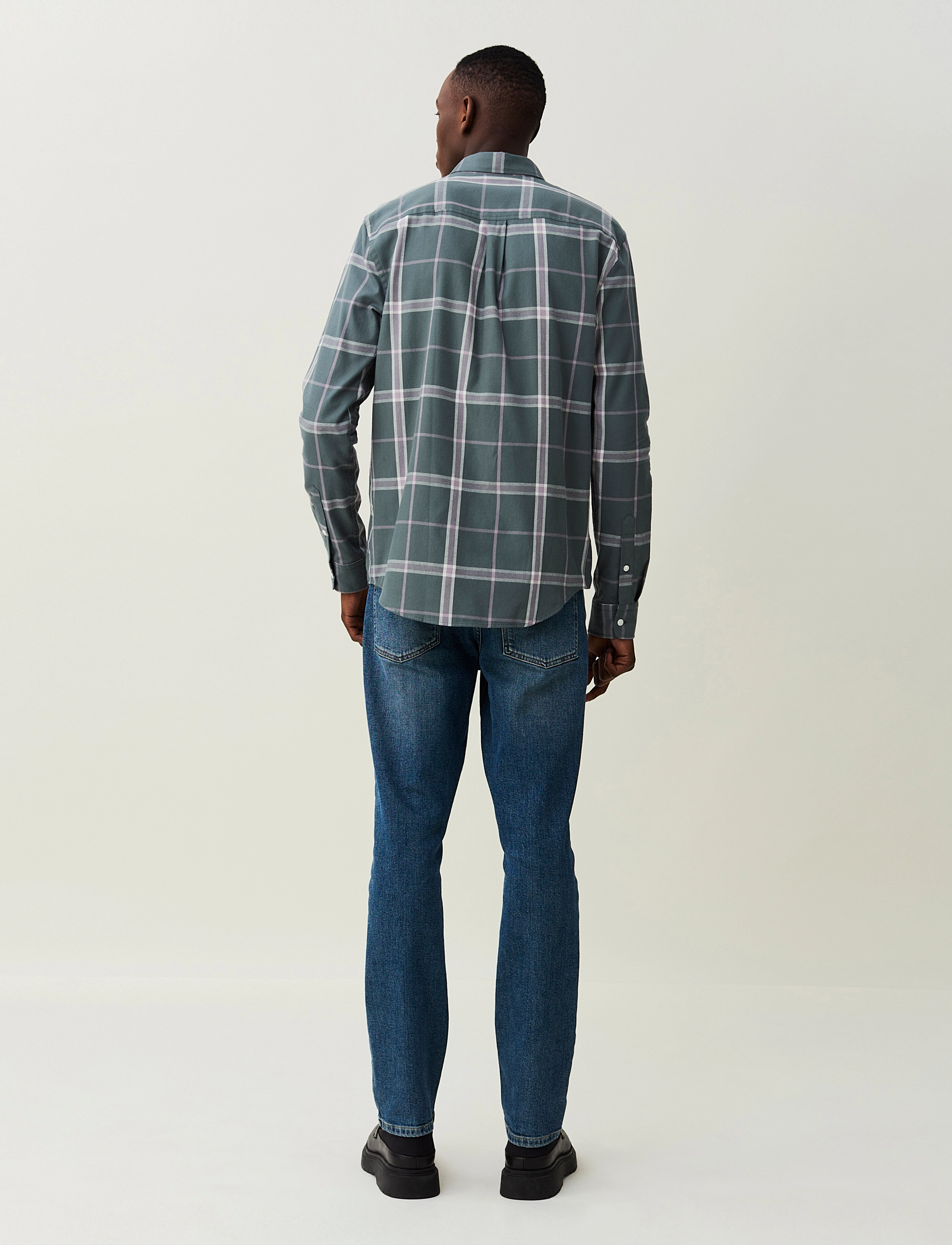 Lexington Clothing - Peter Lt Flannel Checked Shirt - green multi check - 3