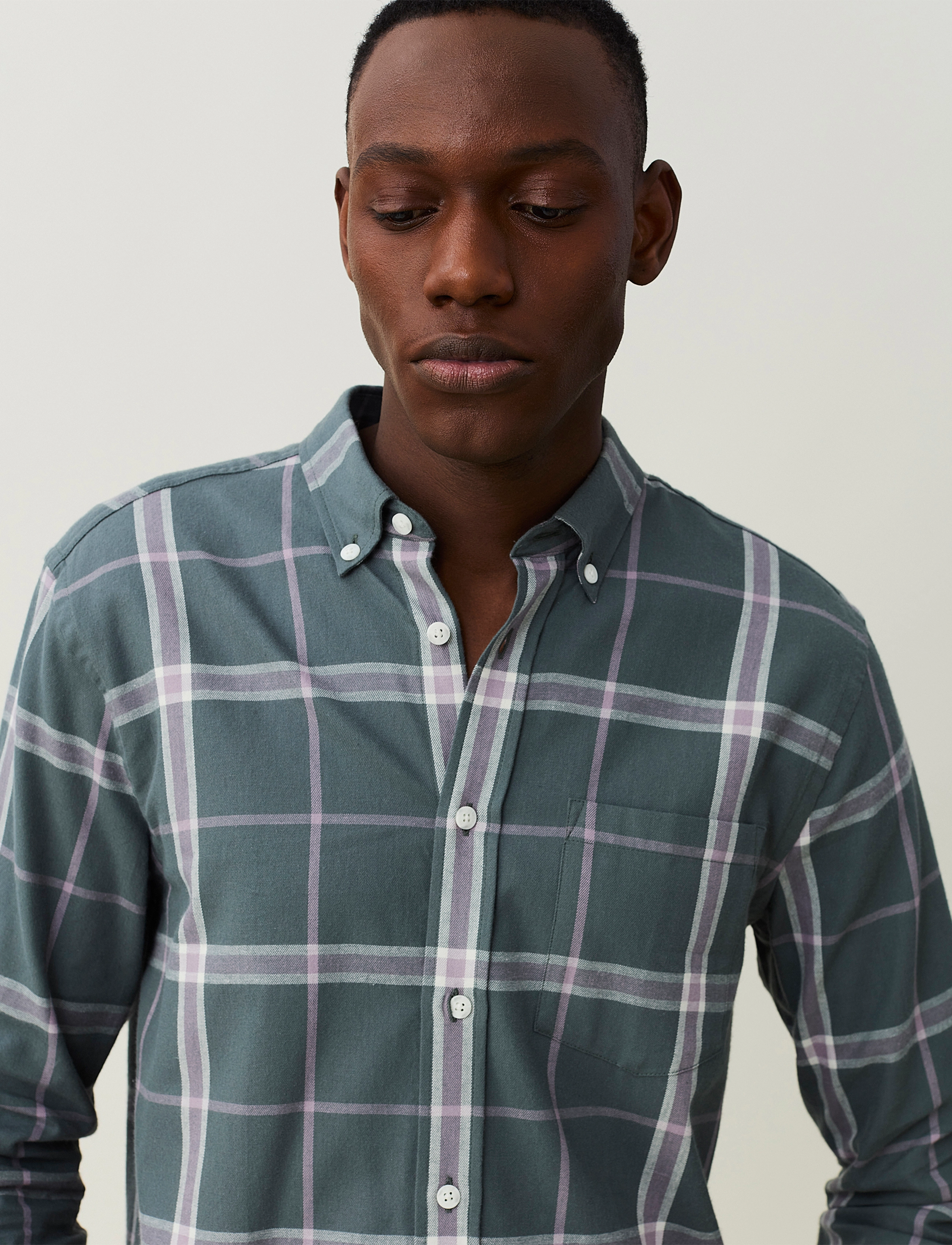 Lexington Clothing - Peter Lt Flannel Checked Shirt - green multi check - 4