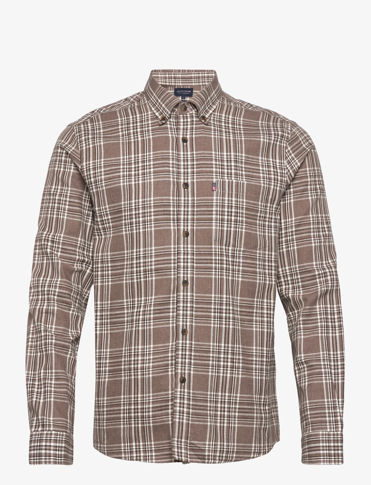 Lexington Clothing - Peter Lt Flannel Checked Shirt - brown multi check - 0