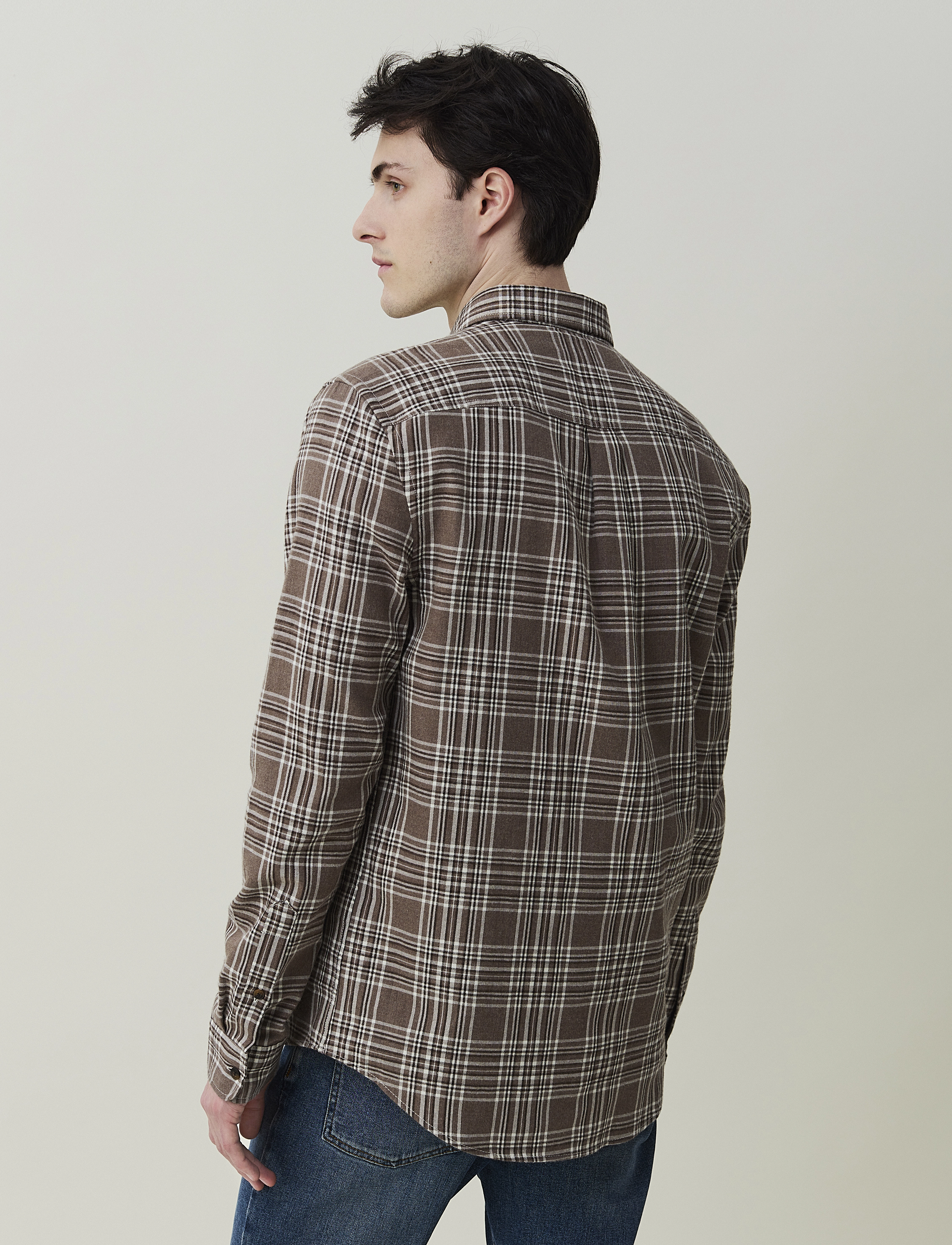 Lexington Clothing - Peter Lt Flannel Checked Shirt - brown multi check - 3