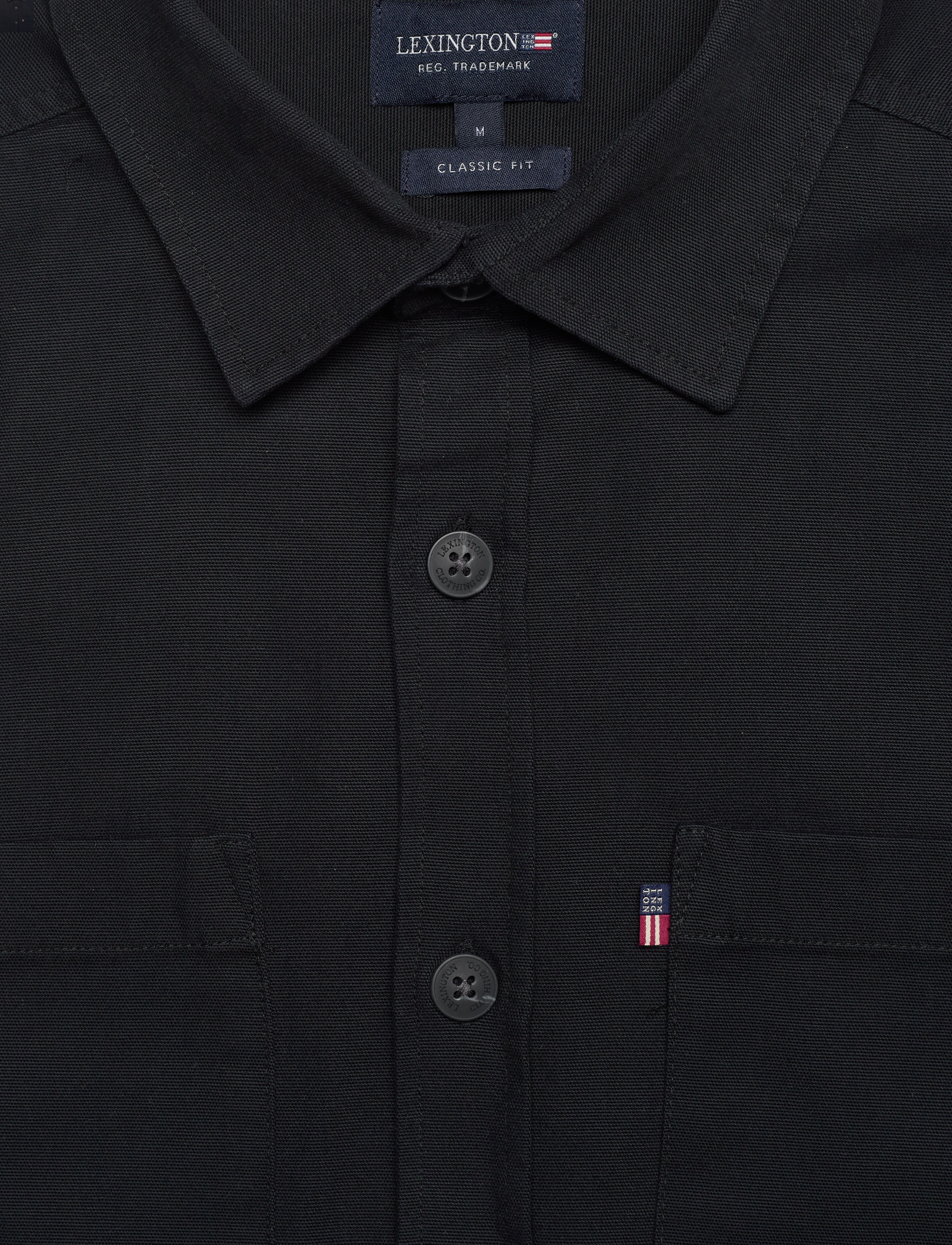 Lexington Clothing - Ralph Organic Cotton Canvas Shirt - black - 5