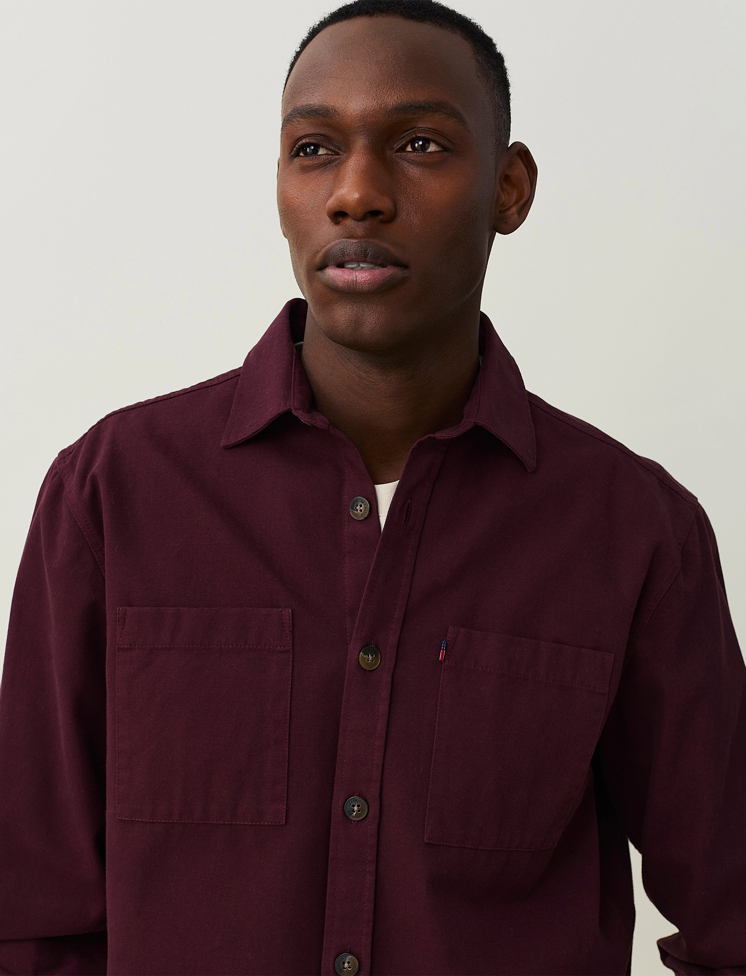 Lexington Clothing - Ralph Organic Cotton Canvas Shirt - dark red - 4