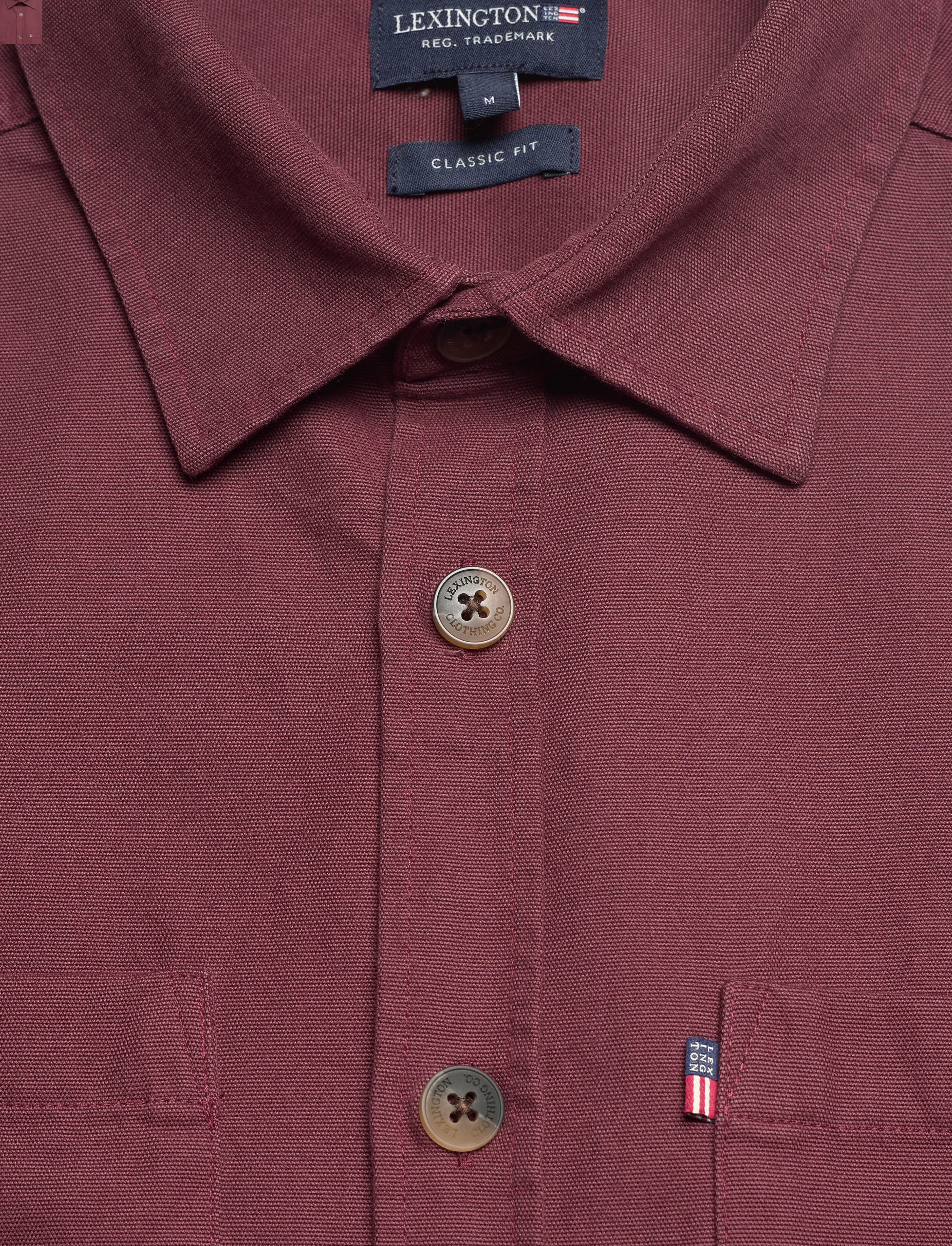 Lexington Clothing - Ralph Organic Cotton Canvas Shirt - dark red - 5